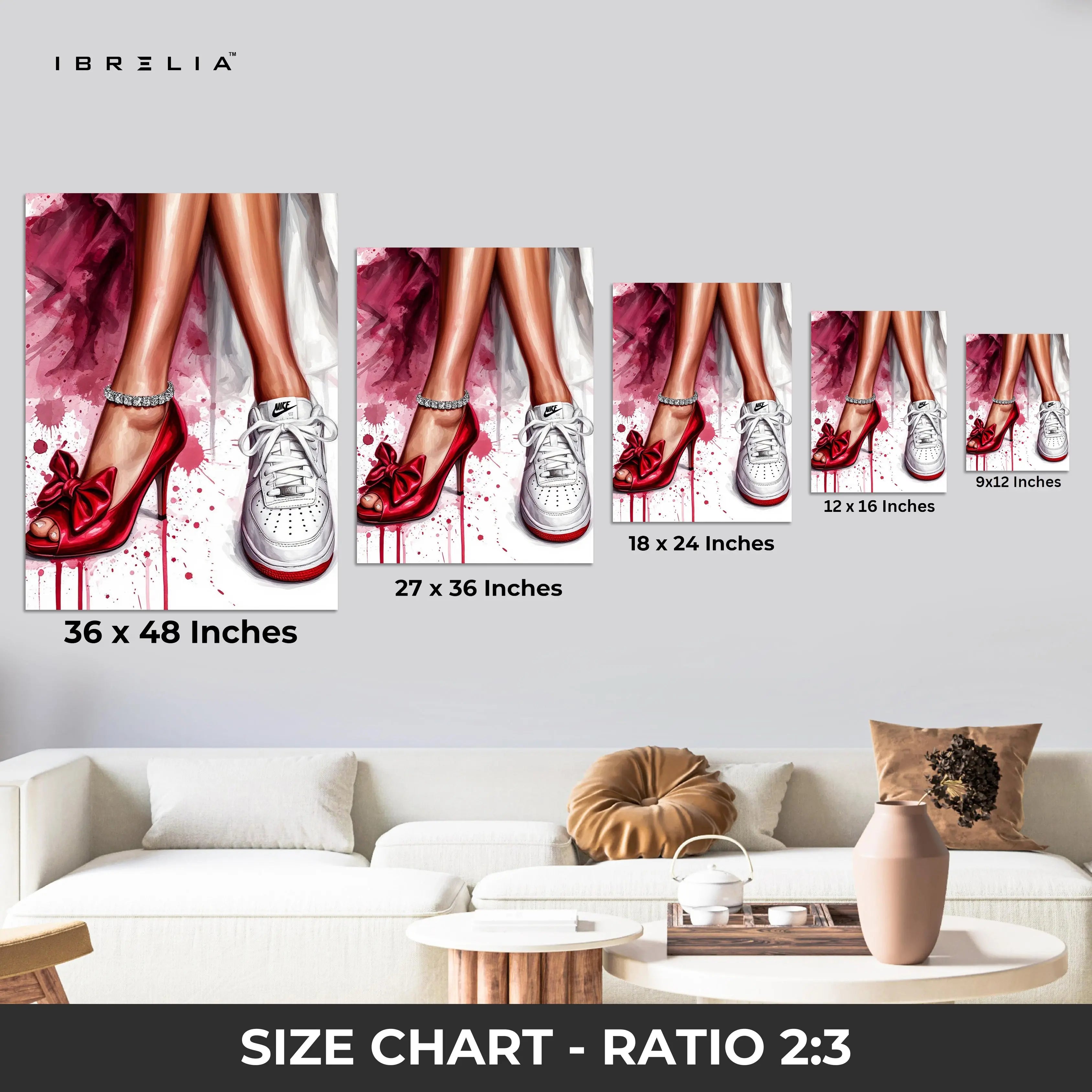 Heels & Sneakers Wall Frame | 4K Ultra Wrap Frame Wall Art in Pakistan | IBRELIA™ IBRELIA