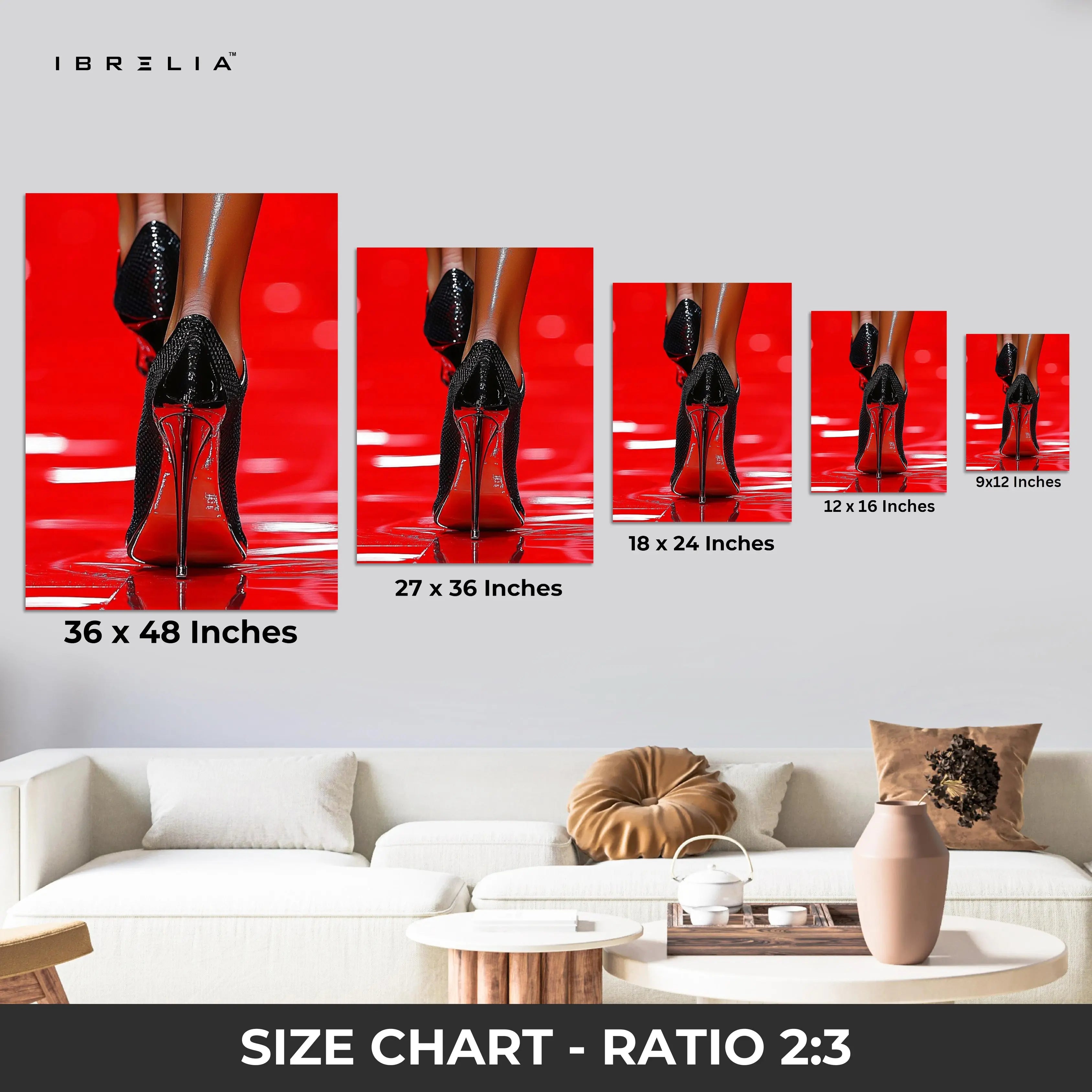Red Stilettos Wall Frame | 4K Ultra Wrap Frame Wall Art in Pakistan | IBRELIA™ IBRELIA
