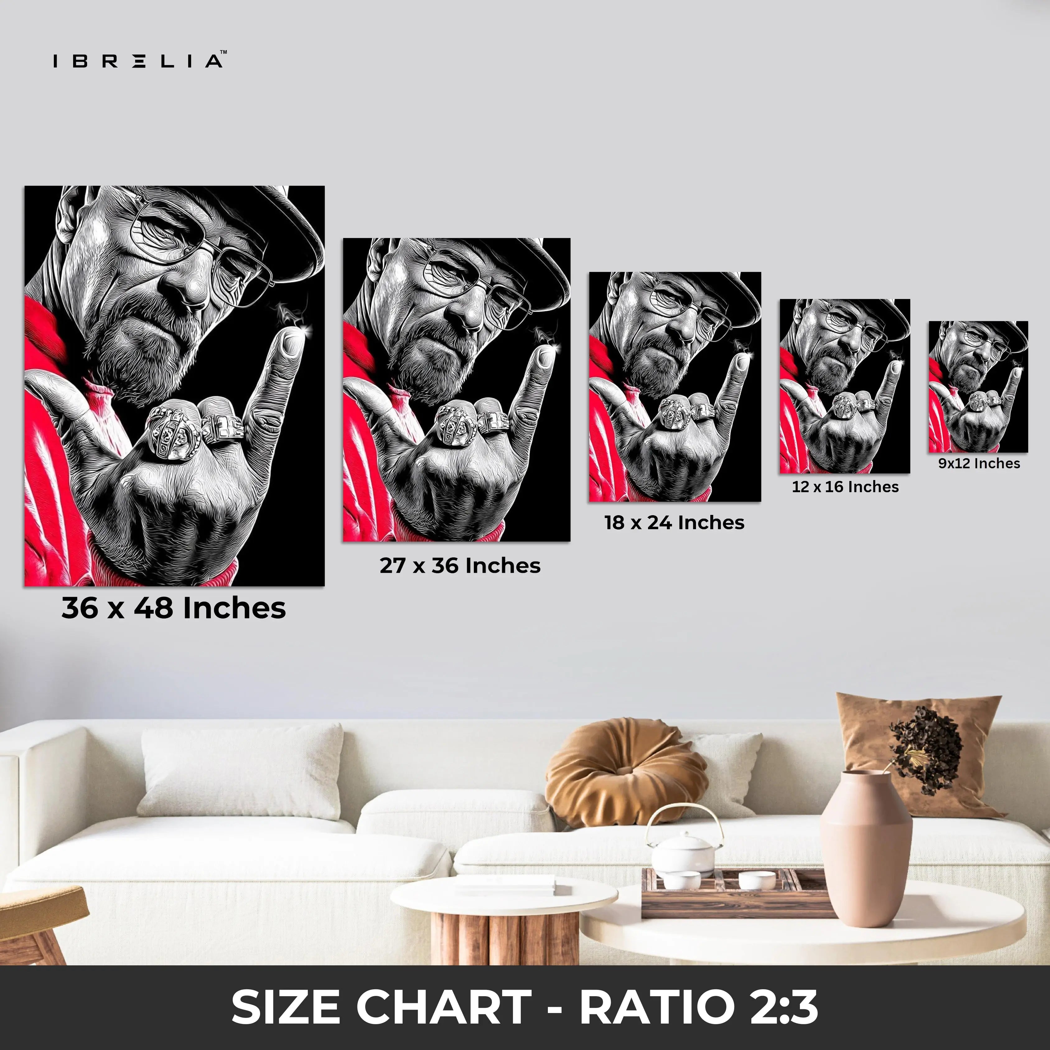 Walter White Graffiti Power Wall Frame | 4K Ultra Wrap Frame Wall Art in Pakistan | IBRELIA™ IBRELIA
