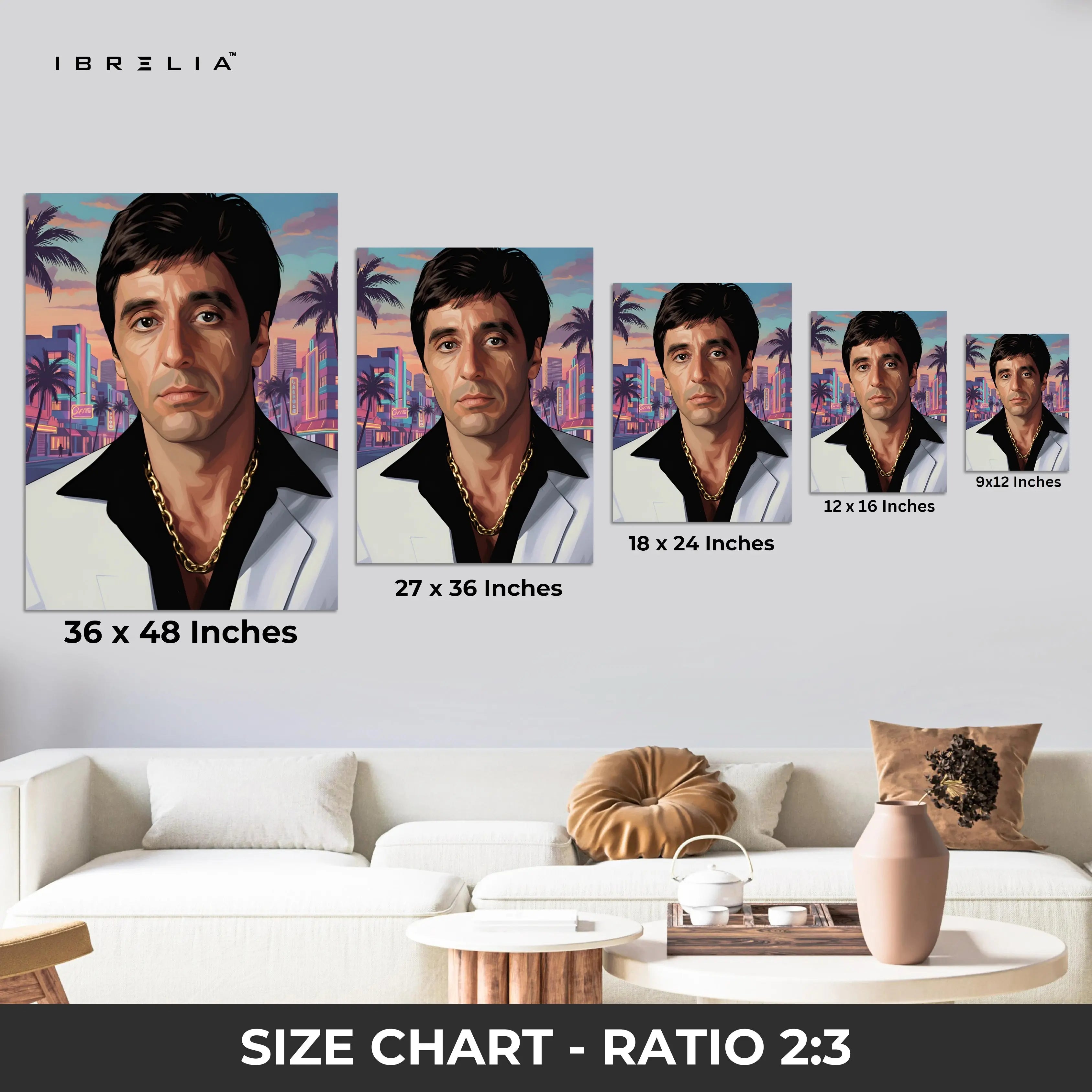 Tony Montana Scarface Wall Frame | 4K Ultra Wrap Frame Wall Art in Pakistan | IBRELIA™ IBRELIA