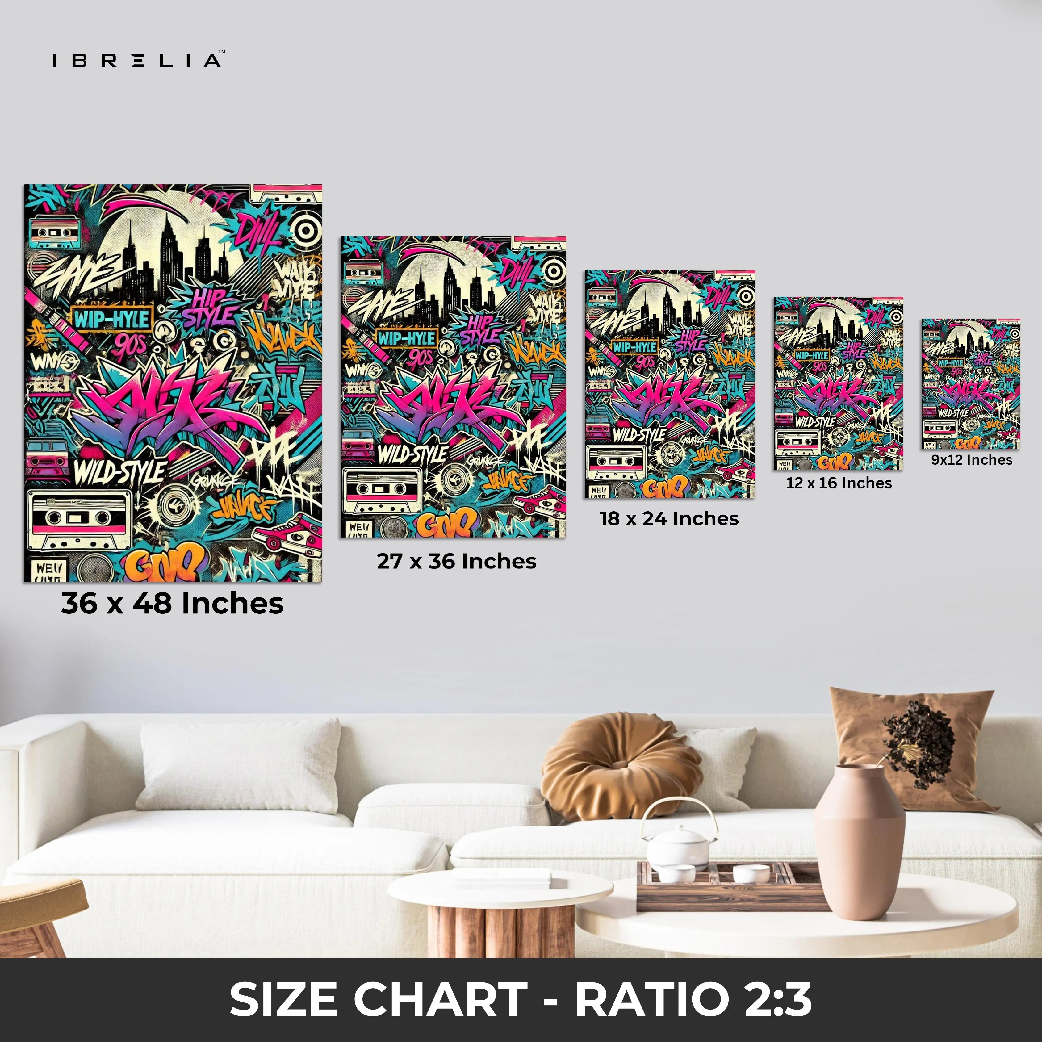 Wildstyle 90s Graffiti Wall Frame | 4K Ultra Wrap Frame Wall Art in Pakistan | IBRELIA™ IBRELIA