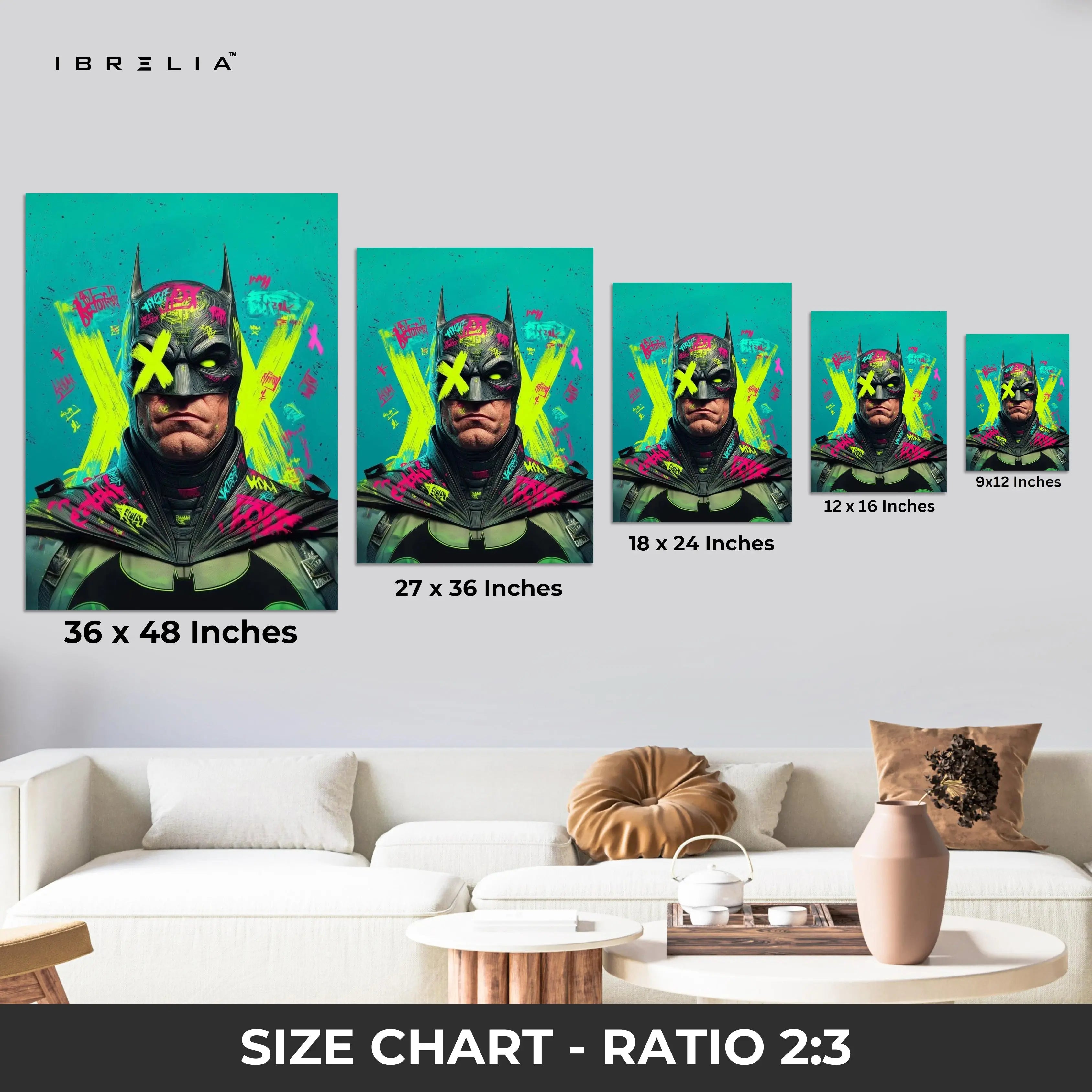 Graffiti Batman Wall Frame | 4K Ultra Wrap Frame Wall Art in Pakistan | IBRELIA™ IBRELIA