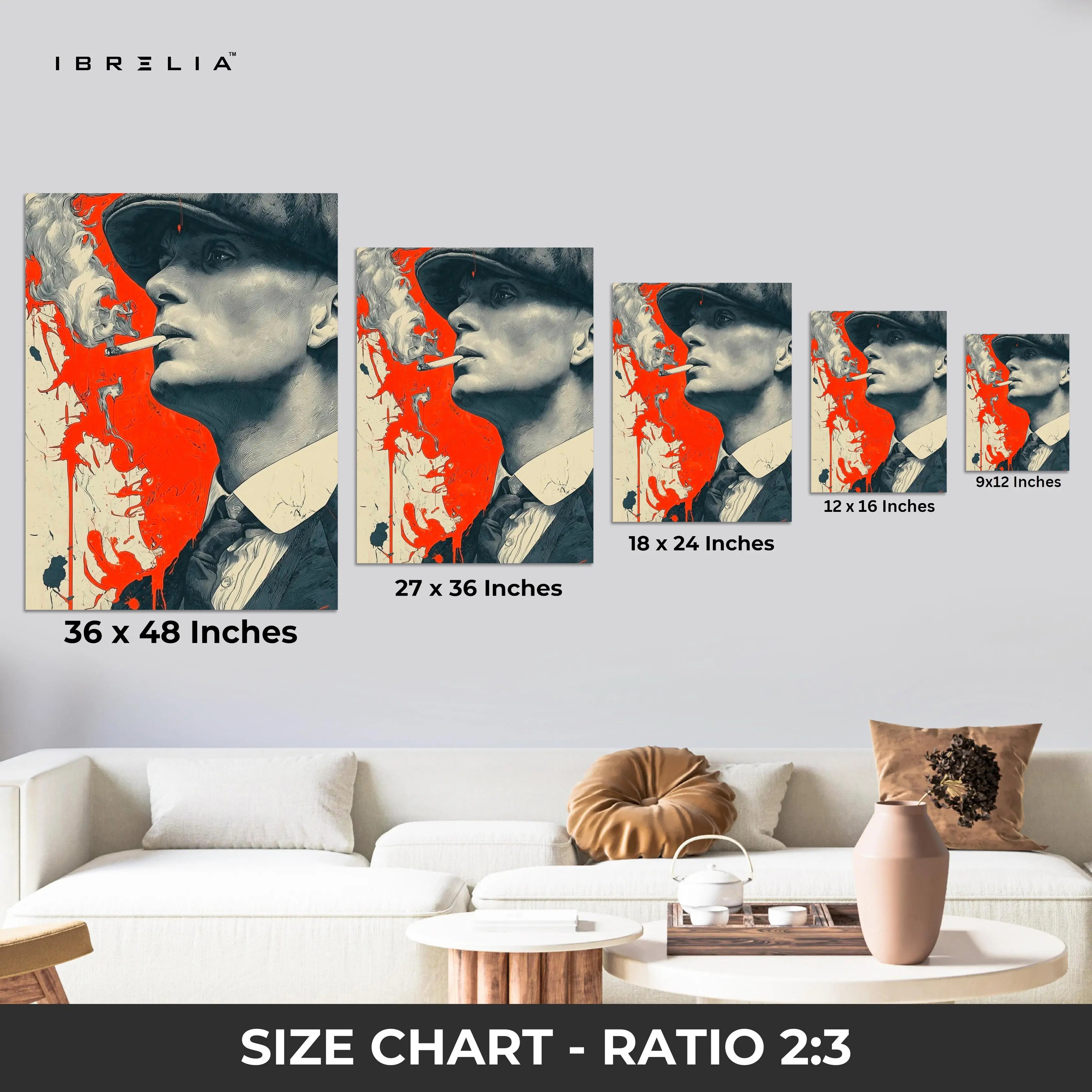 Thomas Shelby Red Smoke Wall Frame | 4K Ultra Wrap Frame Wall Art in Pakistan | IBRELIA™ IBRELIA
