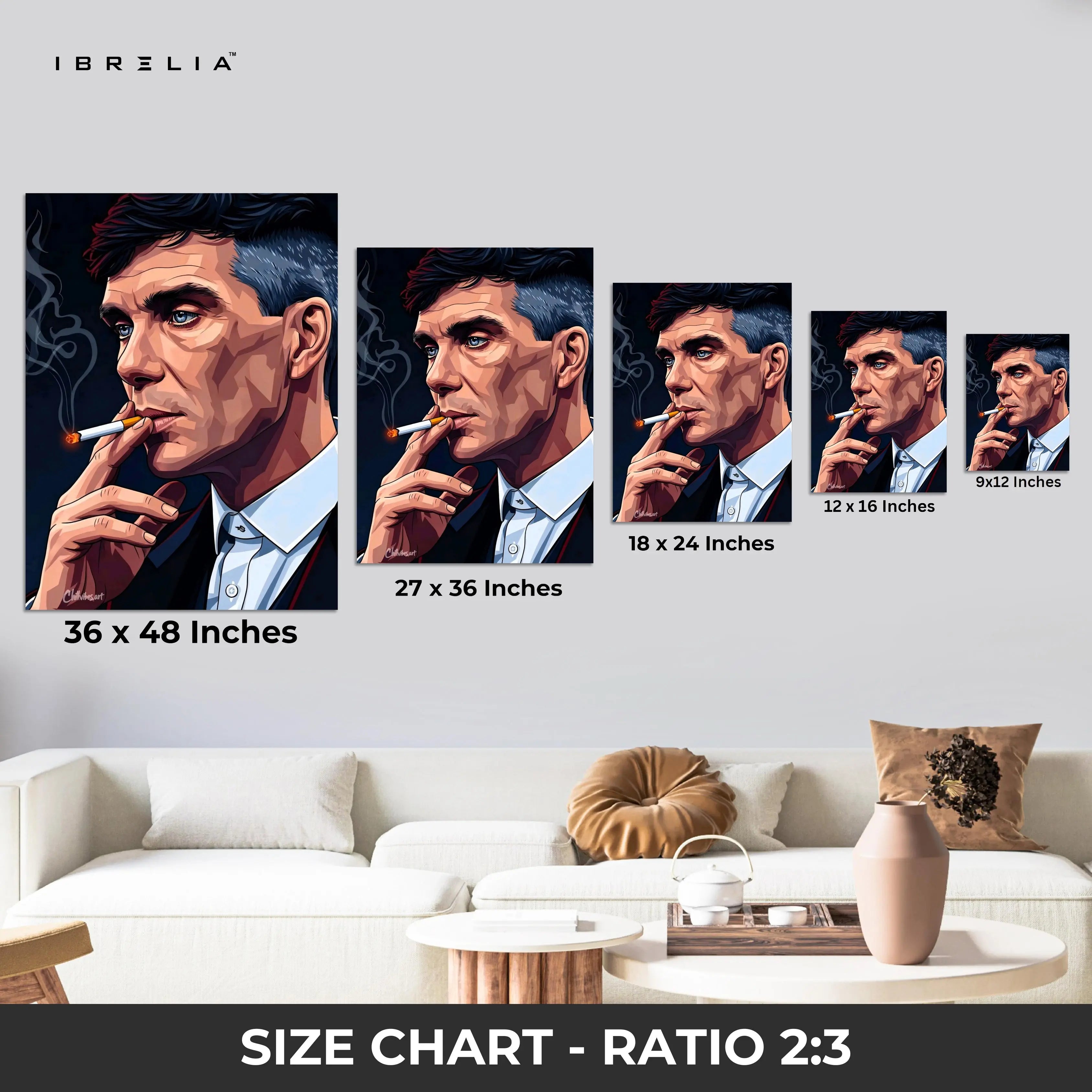 Thomas Shelby Smoking Wall Frame | 4K Ultra Wrap Frame Wall Art in Pakistan | IBRELIA™ IBRELIA