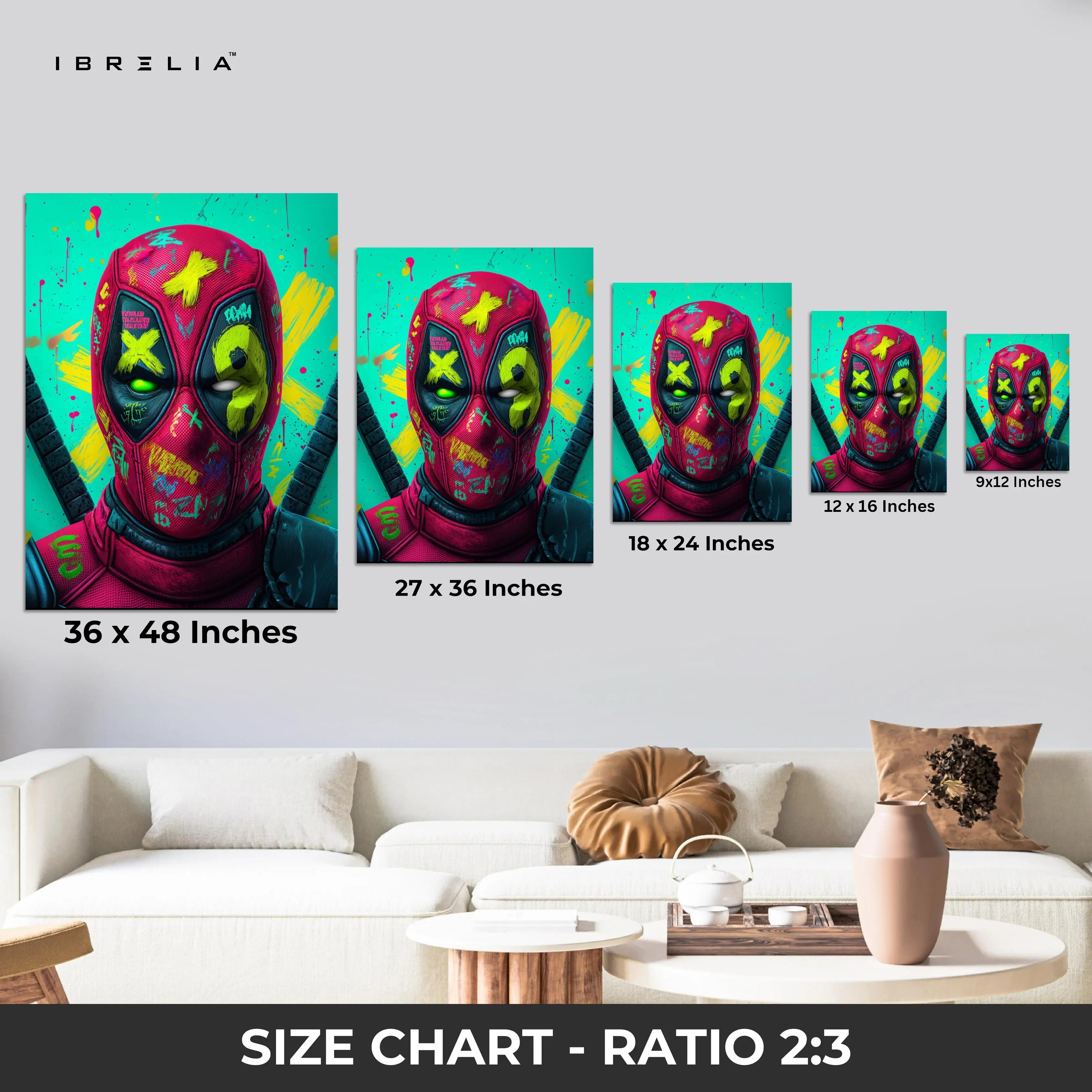 Graffiti Deadpool Wall Frame | 4K Ultra Wrap Frame Wall Art in Pakistan | IBRELIA™ IBRELIA