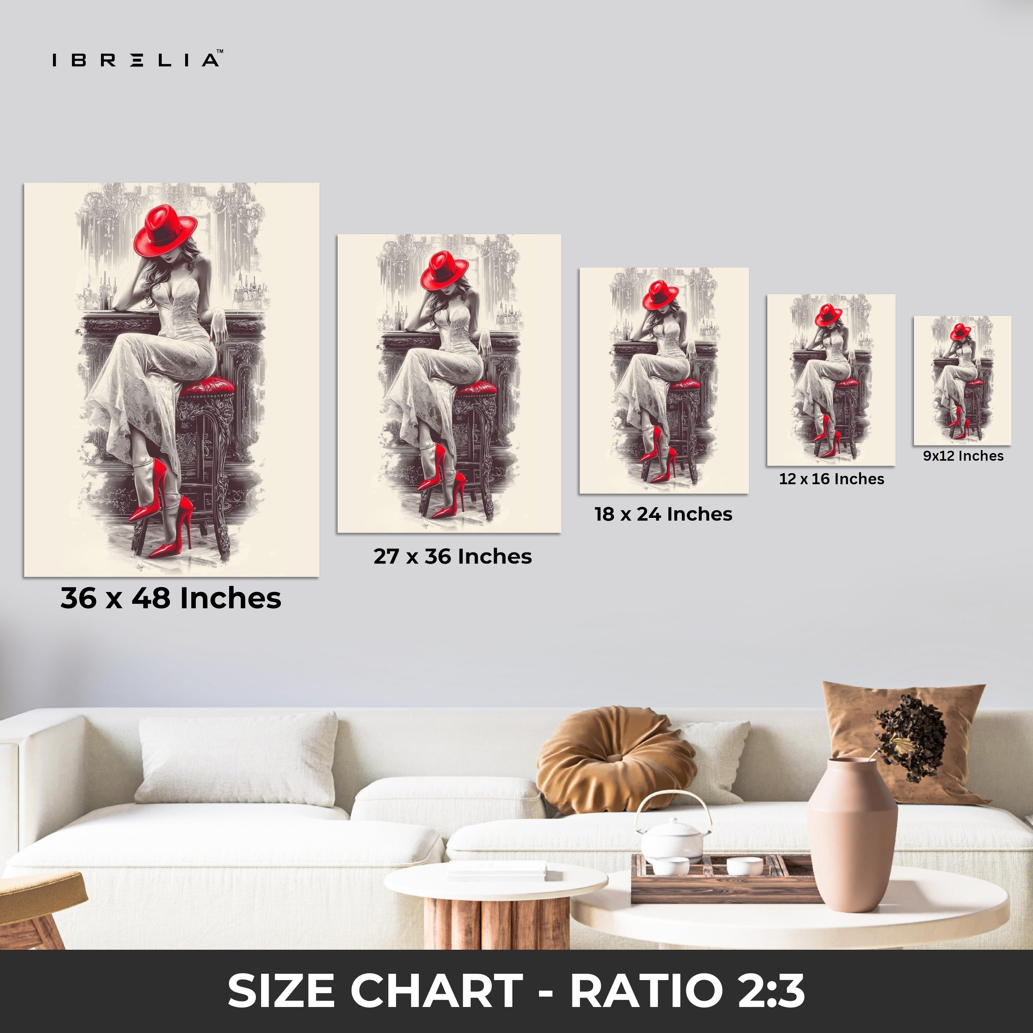 Lady in Red Wall Frame | 4K Ultra Wrap Frame Wall Art in Pakistan | IBRELIA™