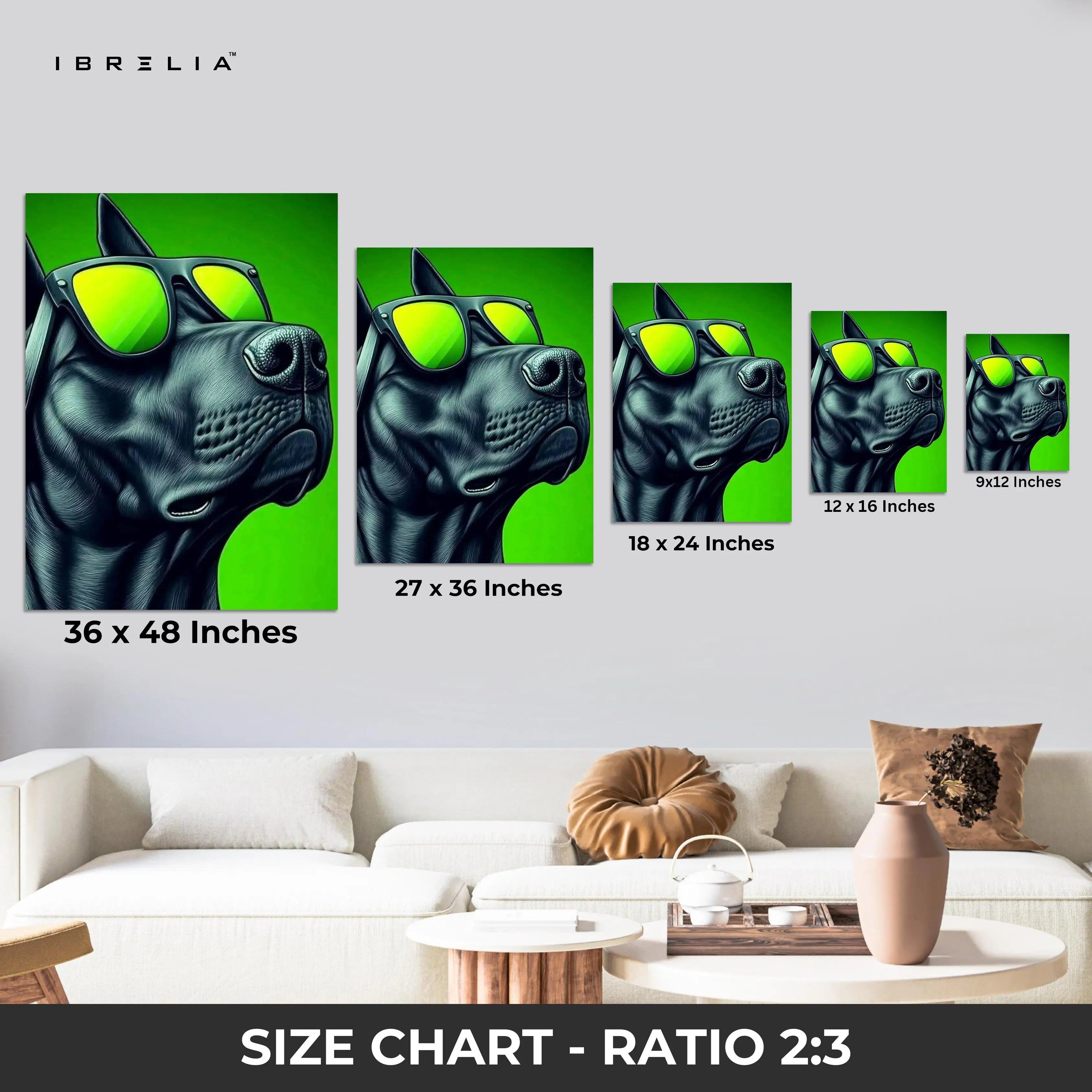 Cool Dog Wall Frame | 4K Ultra Wrap Frame Wall Art in Pakistan | IBRELIA™ IBRELIA