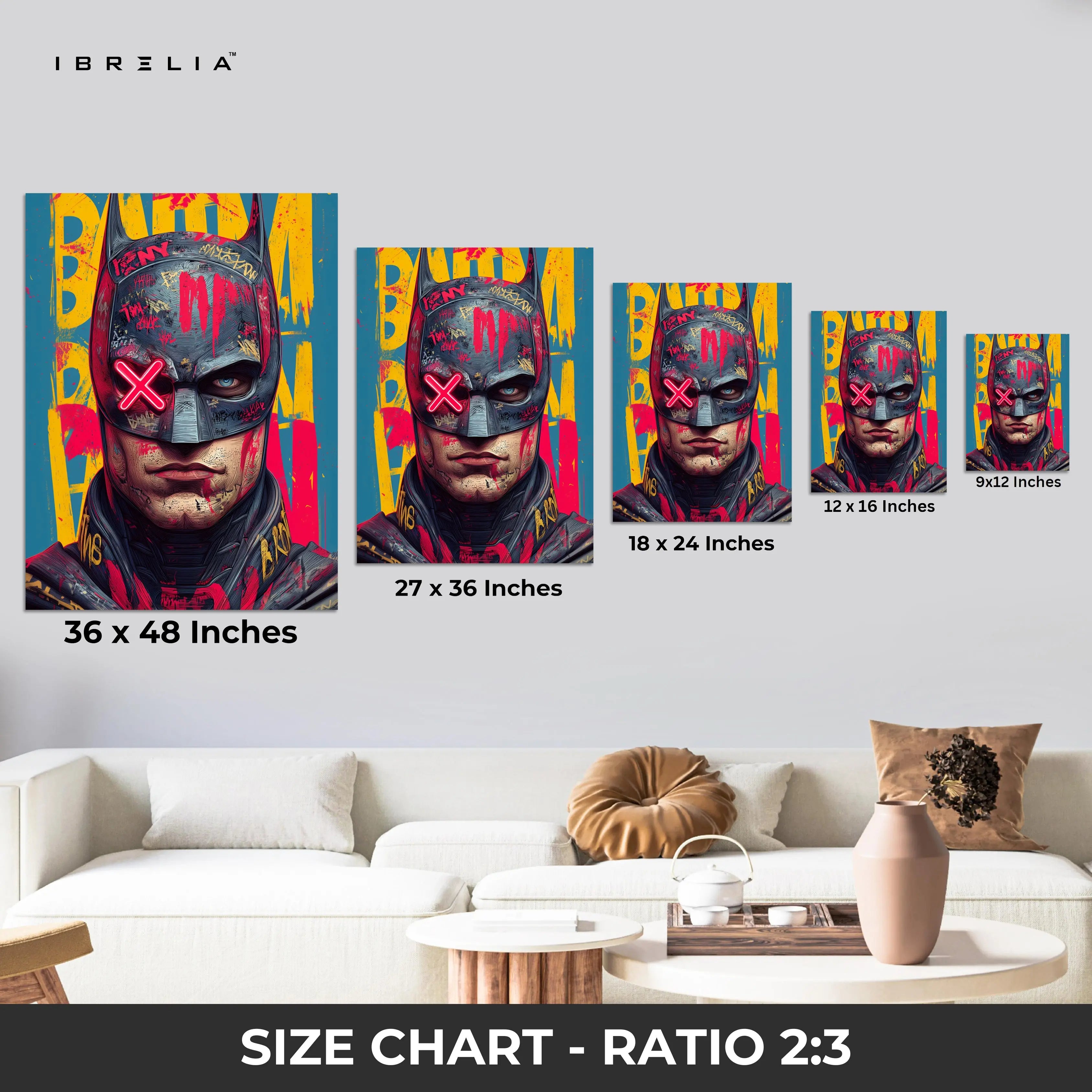 Batman Neon Graffiti Wall Frame | 4K Ultra Wrap Frame Wall Art in Pakistan | IBRELIA™ IBRELIA
