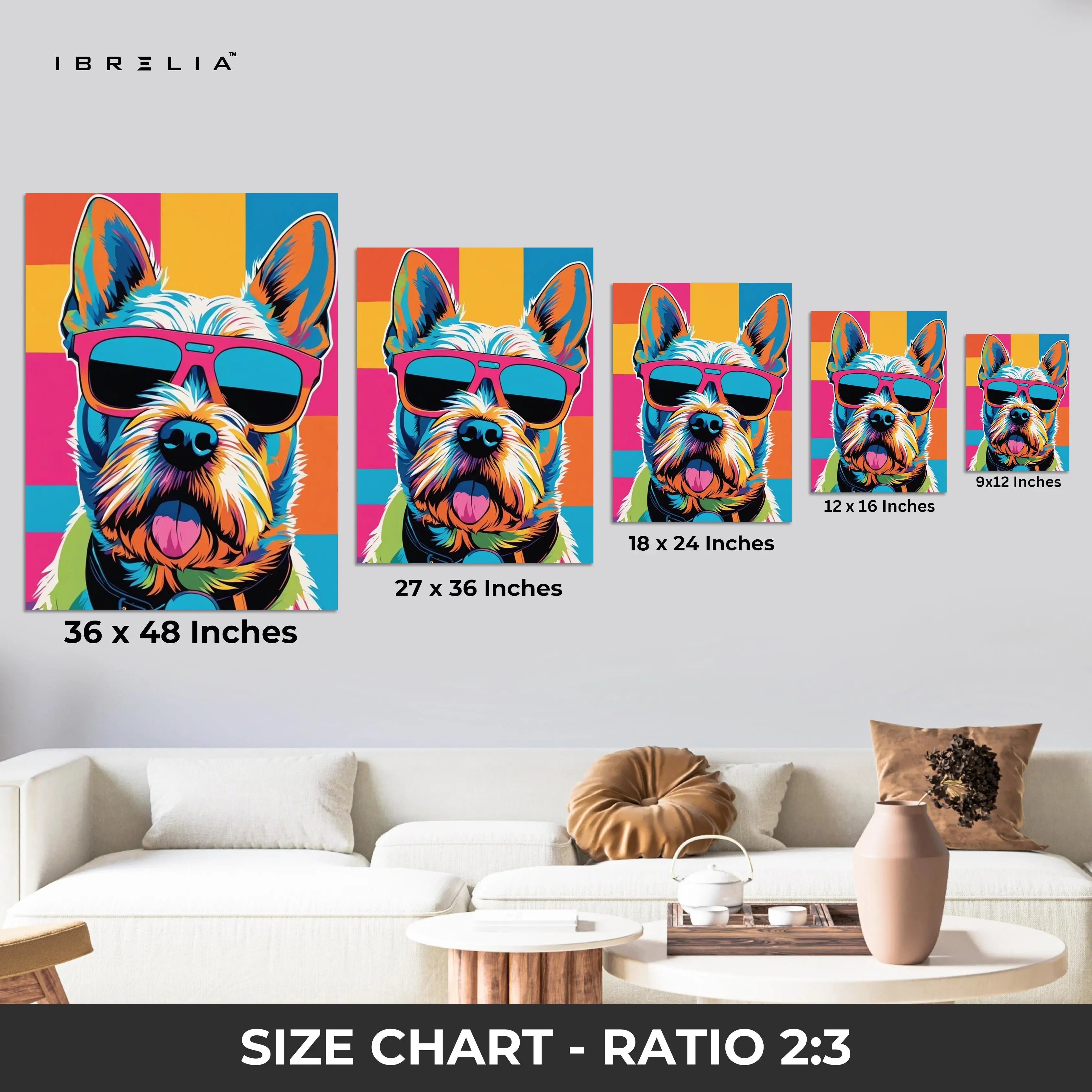 Color Pop Dog Wall Frame | 4K Ultra Wrap Frame Wall Art in Pakistan | IBRELIA™ IBRELIA