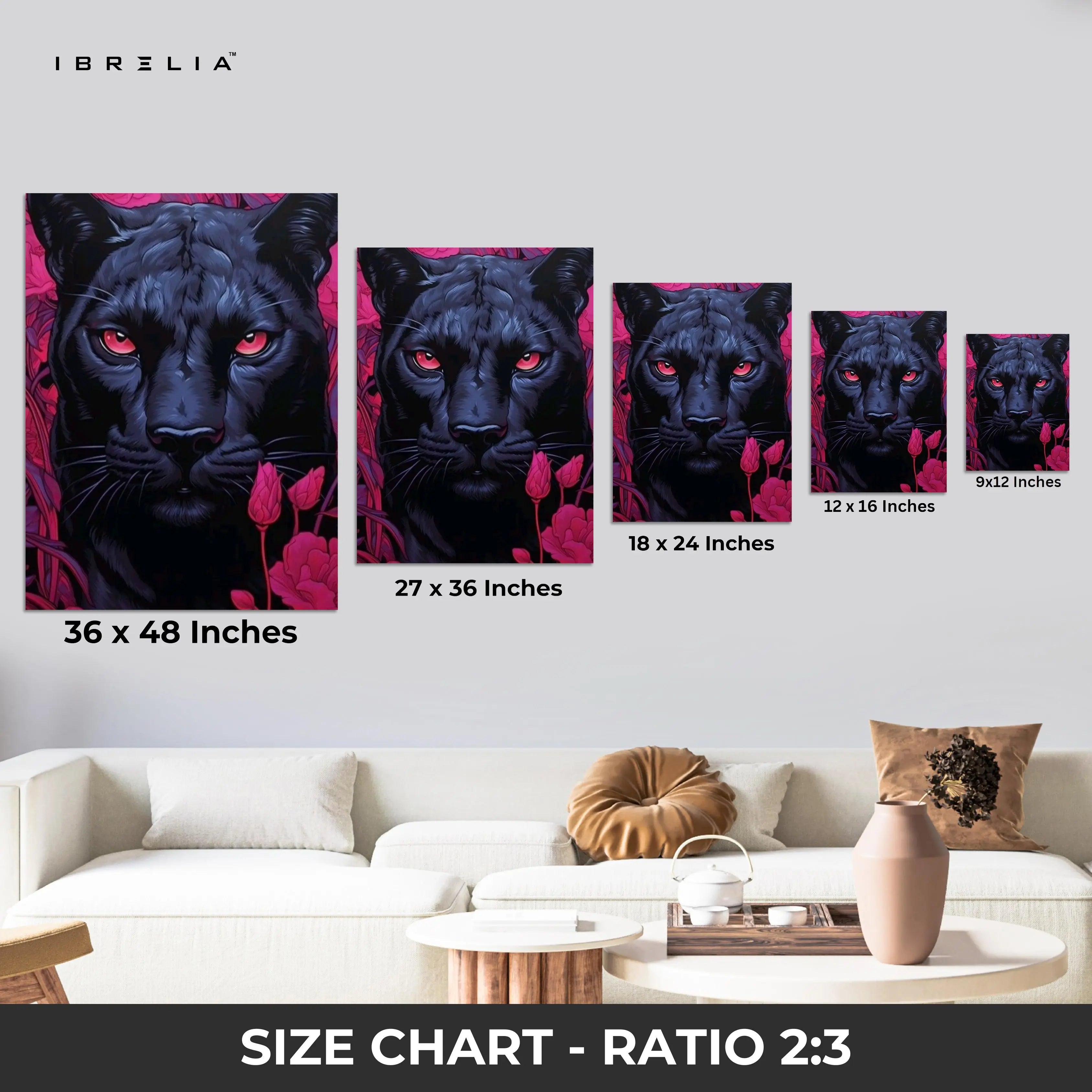 Black Panther Wall Frame | 4K Ultra Wrap Frame Wall Art in Pakistan | IBRELIA™ IBRELIA