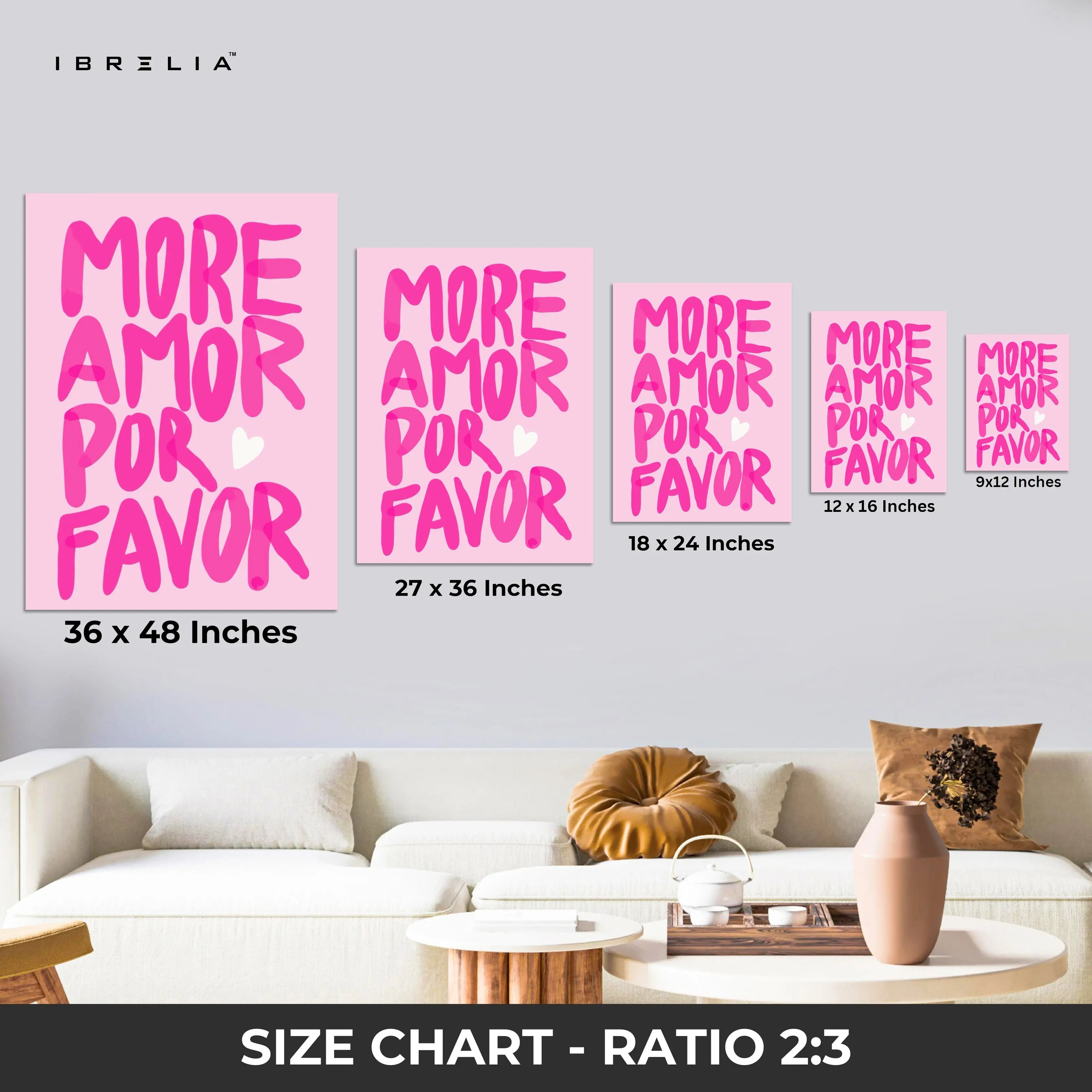 More Amor Por Favor Wall Frame | 4K Ultra Wrap Frame Wall Art in Pakistan | IBRELIA™ IBRELIA