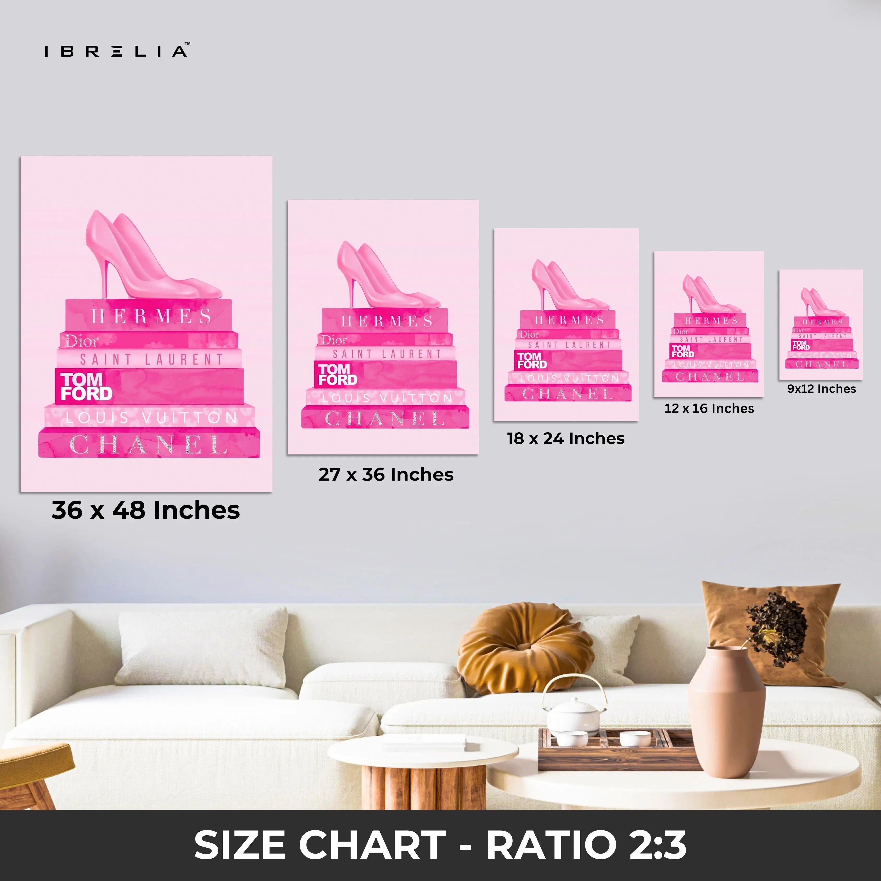 Pink Luxury Books Wall Frame | 4K Ultra Wrap Frame Wall Art in Pakistan | IBRELIA™ IBRELIA