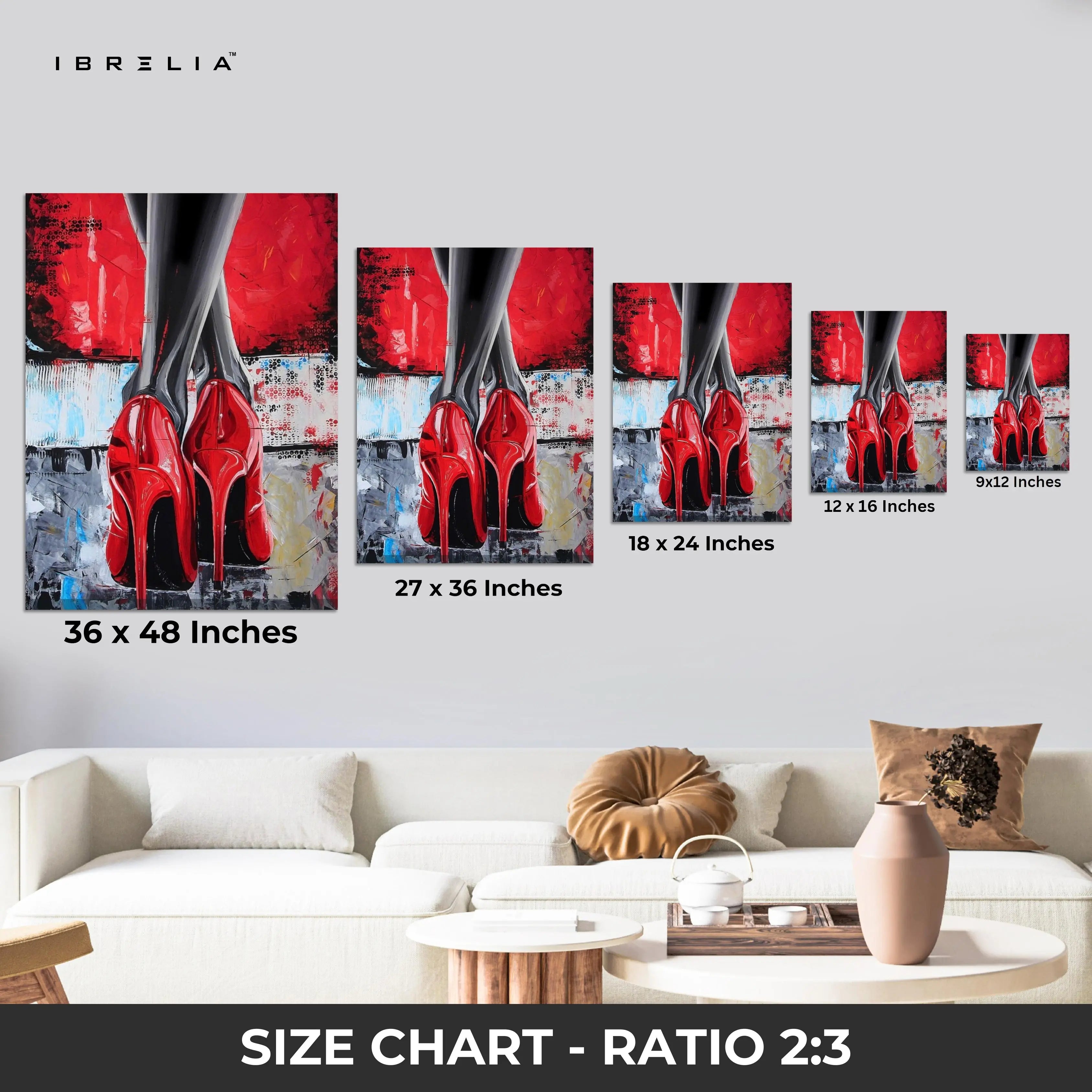Red Stilettos Wall Frame | 4K Ultra Wrap Frame Wall Art in Pakistan | IBRELIA™ IBRELIA