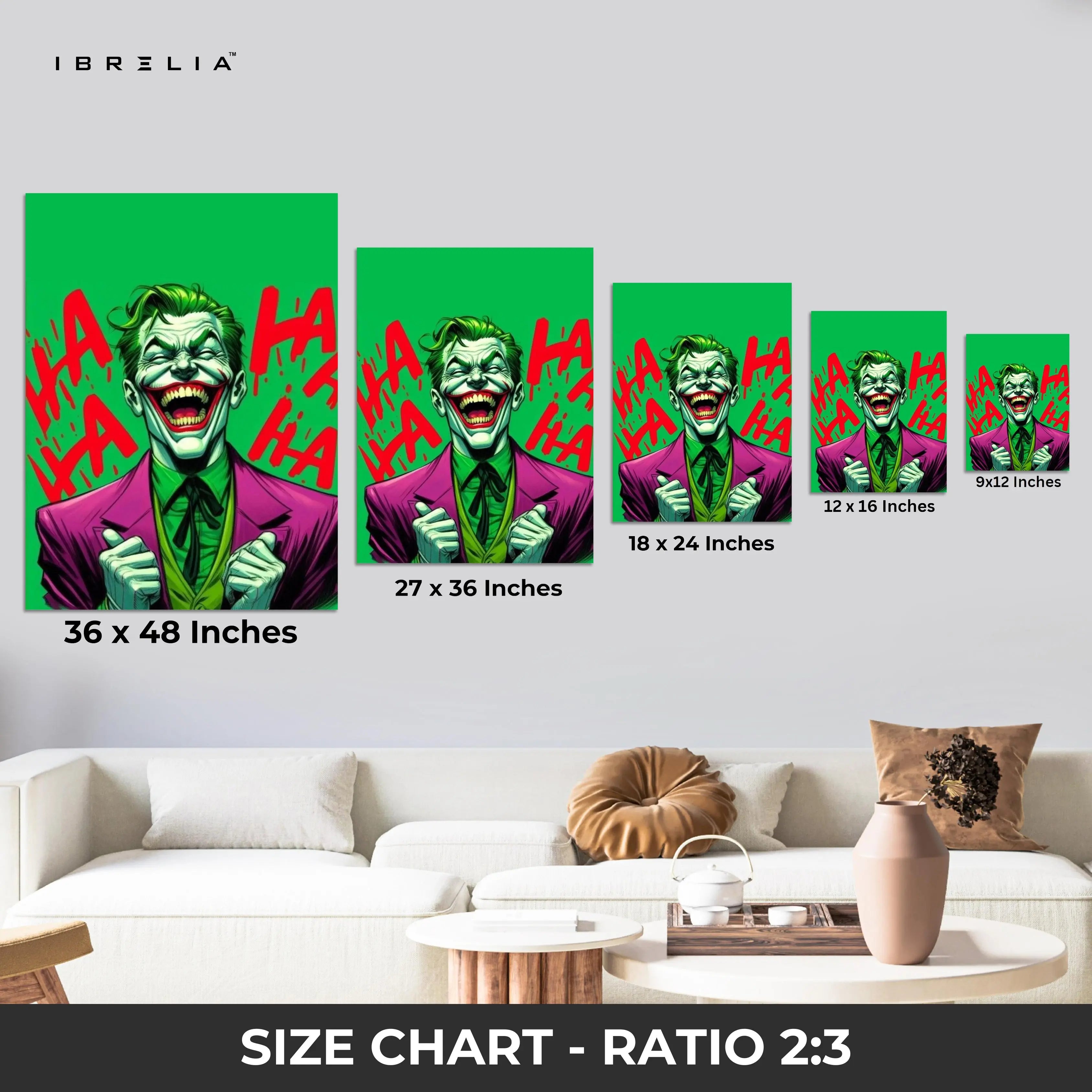 Joker Laughing Wall Frame | 4K Ultra Wrap Frame Wall Art in Pakistan | IBRELIA™ IBRELIA