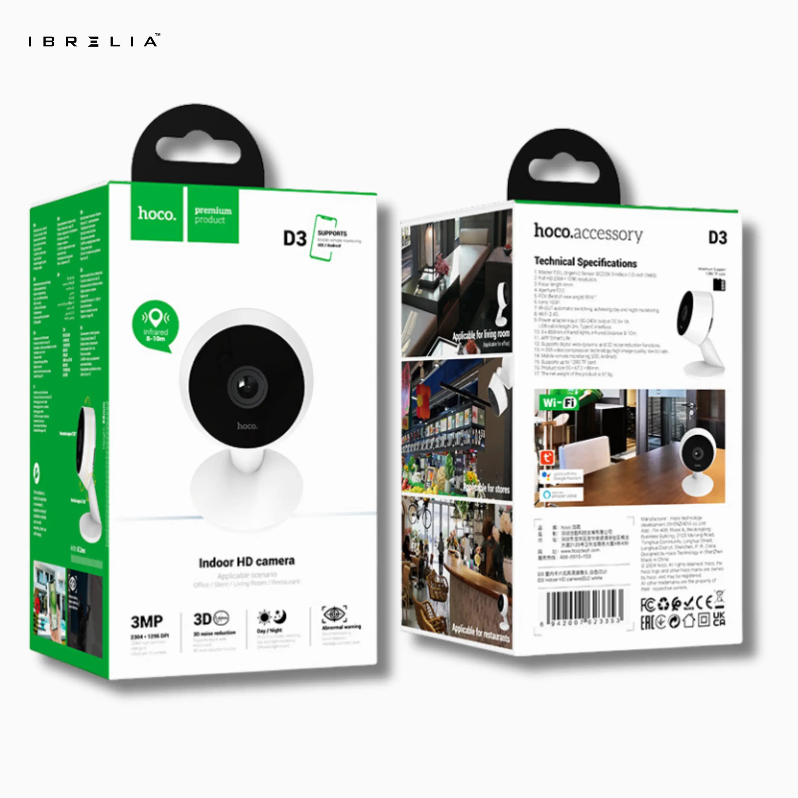 HOCO D3 Indoor Smart HD Camera – 3MP Full HD | IBRELIA™ IBRELIA
