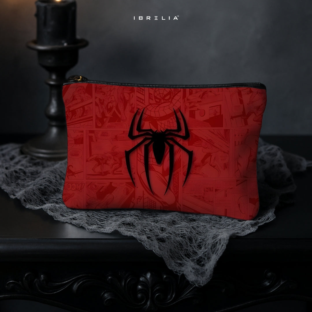 Spider Hero Comic Makeup & Pencil Pouch – Double-Sided Print – IBRELIA™ IBRELIA
