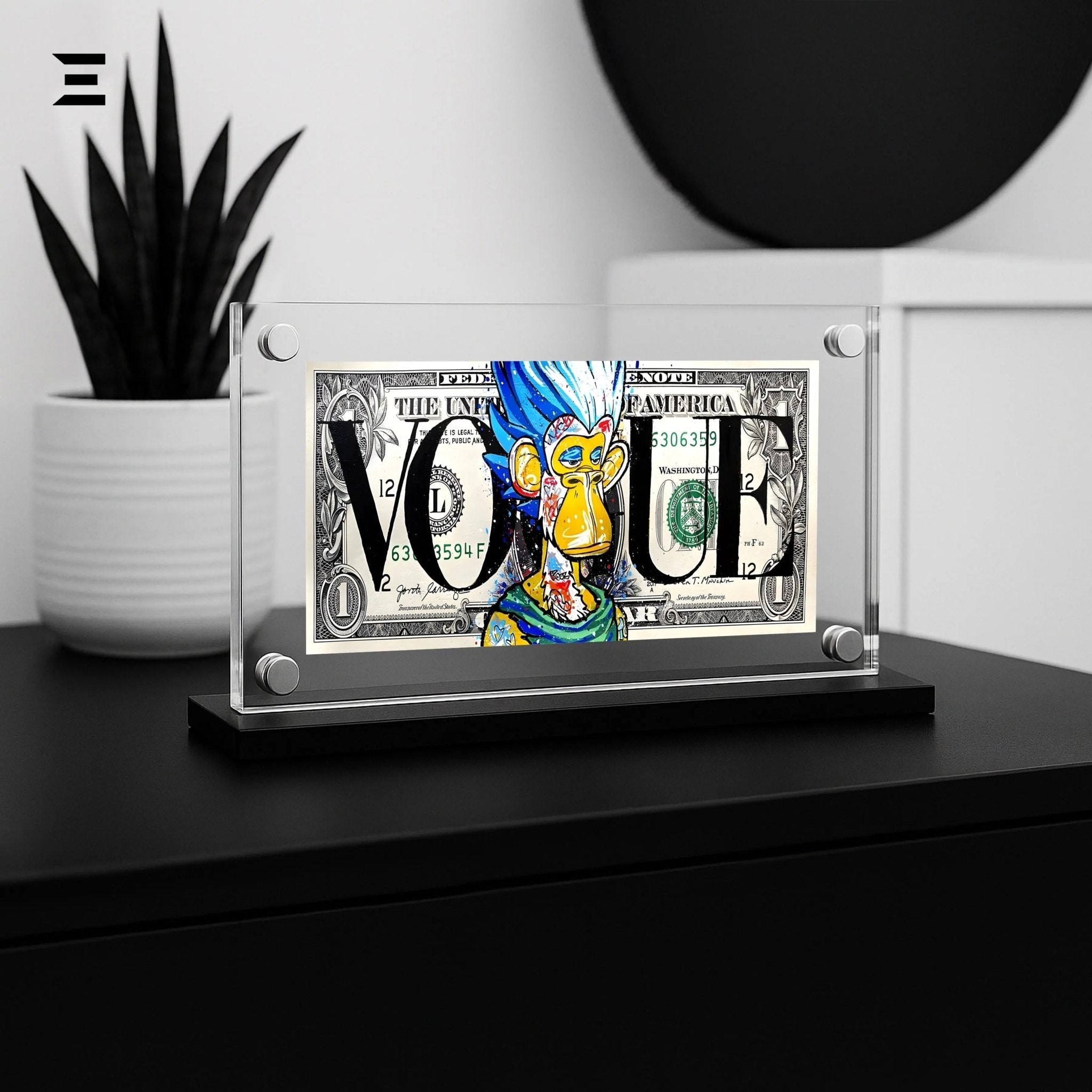 Benjamin Franklin Art, Graffiti Dollar Frame, $100 Dollar Pop Art, Franklin Graffiti Print, Premium Acrylic Frame, Street Art Collectibles, Urban Pop Art Frame - IBRELIA