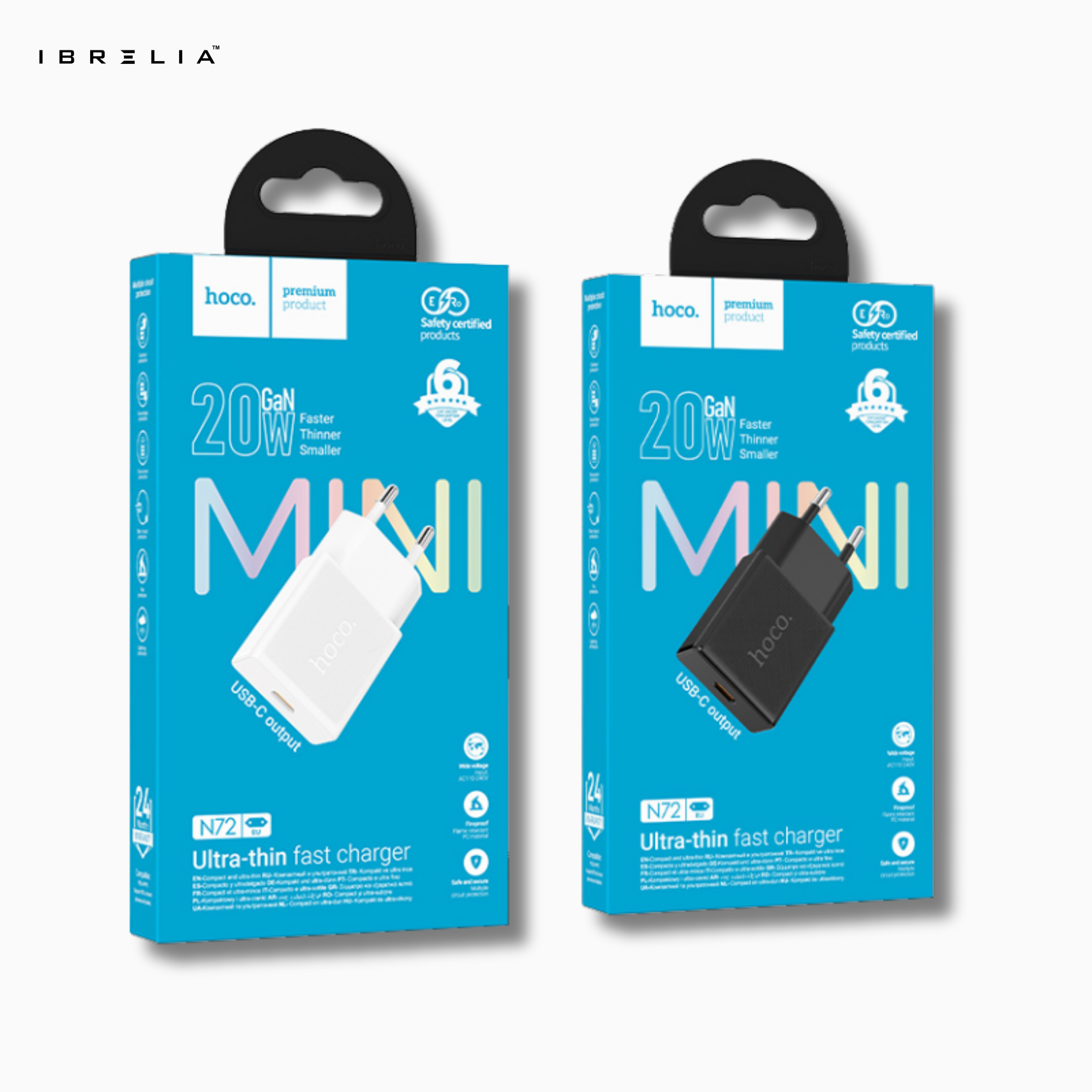 HOCO N72 Ultra-Thin GaN 20W Fast Charger (USB-C PD) | IBRELIA™