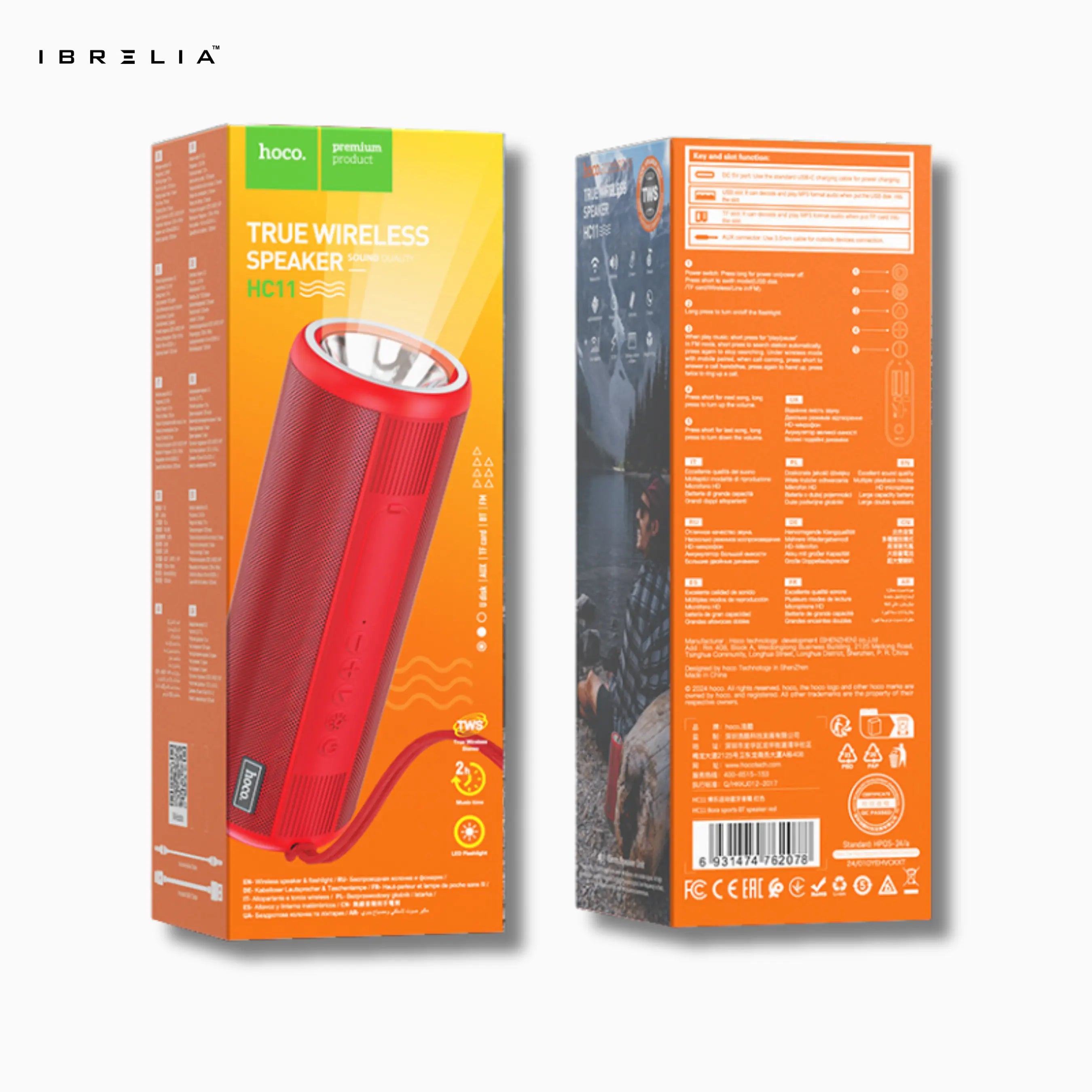 HOCO HC11 Bora Sports BT Speaker – Dual 5W Portable Wireless Speaker with Flashlight | IBRELIA™ IBRELIA