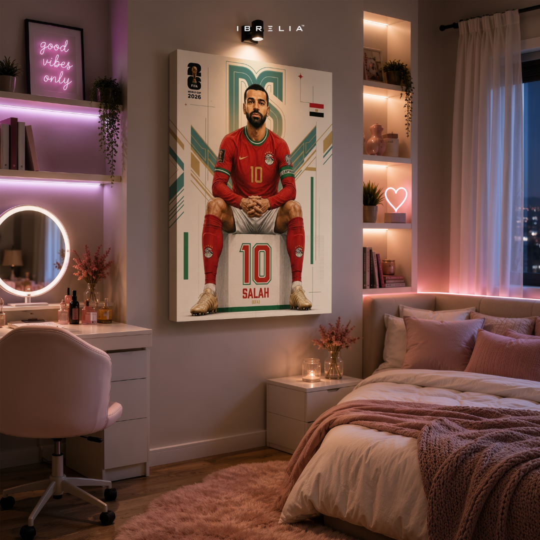 Mohamed Salah FIFA World Cup 2026 Wall Art – Egypt Football Legend | IBRELIA™
