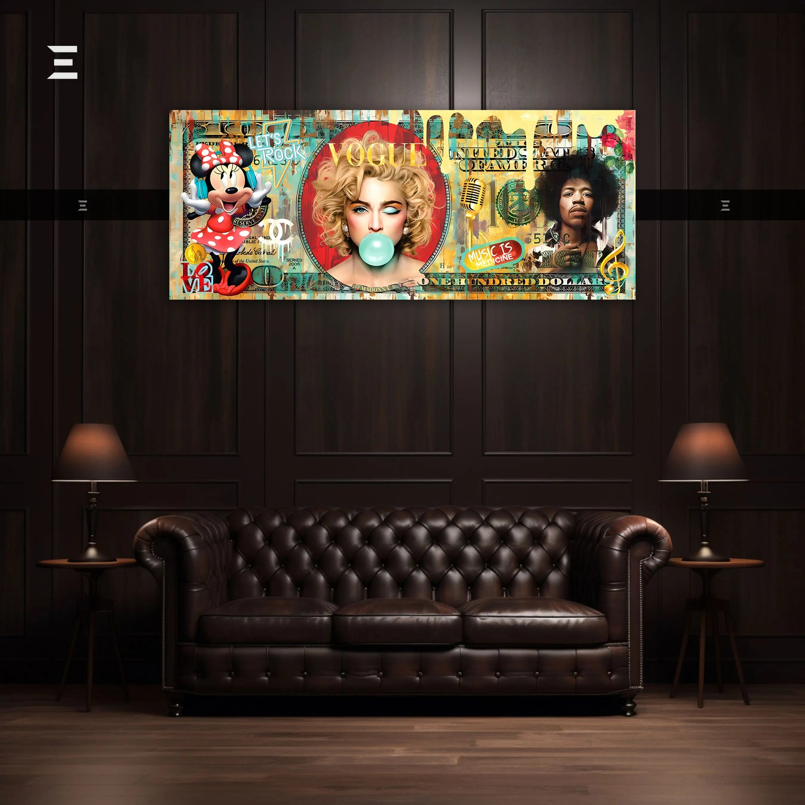 Ultra Wide Wall Art – Vogue Pop Culture Money Edition | IBRELIA™ IBRELIA