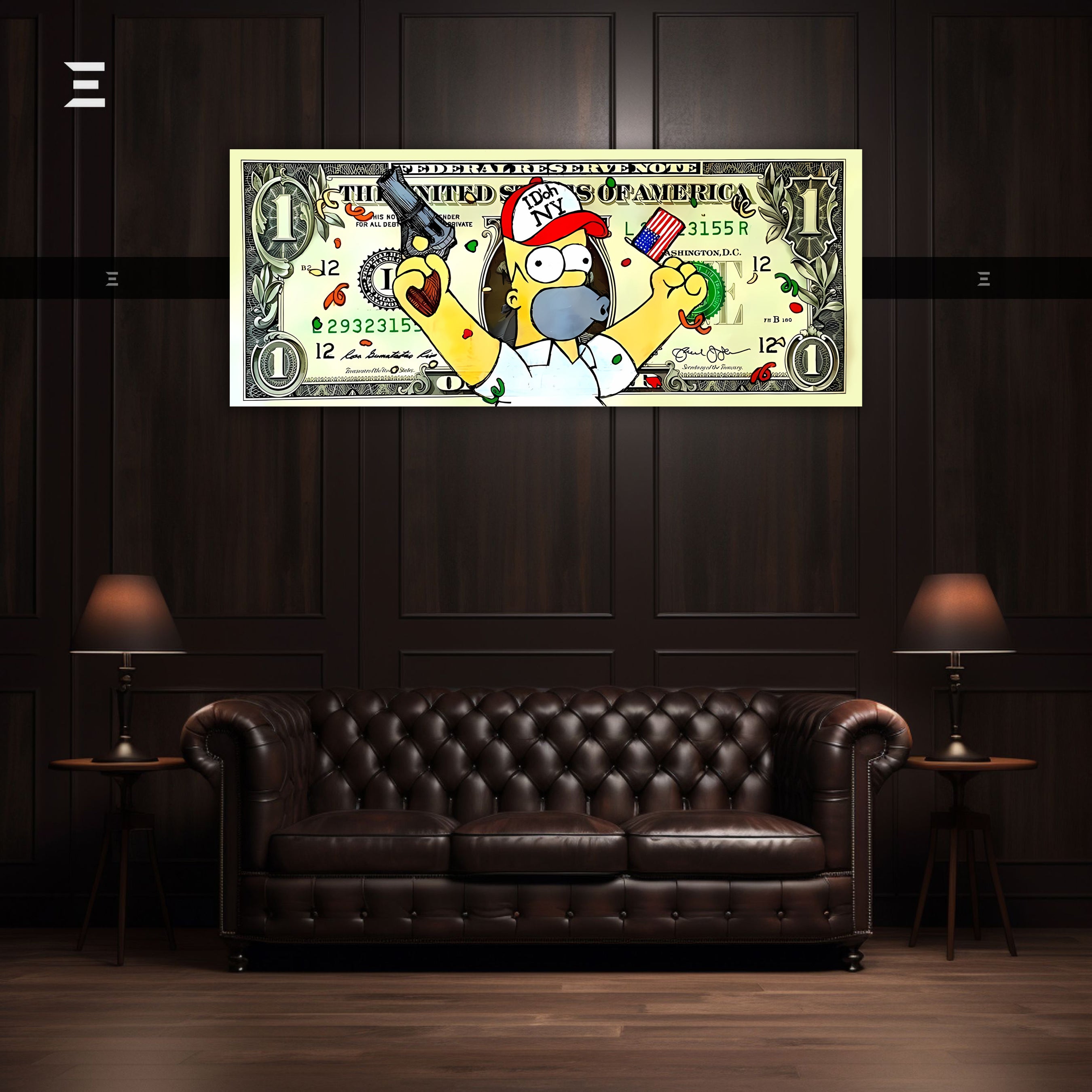 Ultra Wide Wall Art – Homer Money Dollar Art Edition | IBRELIA™