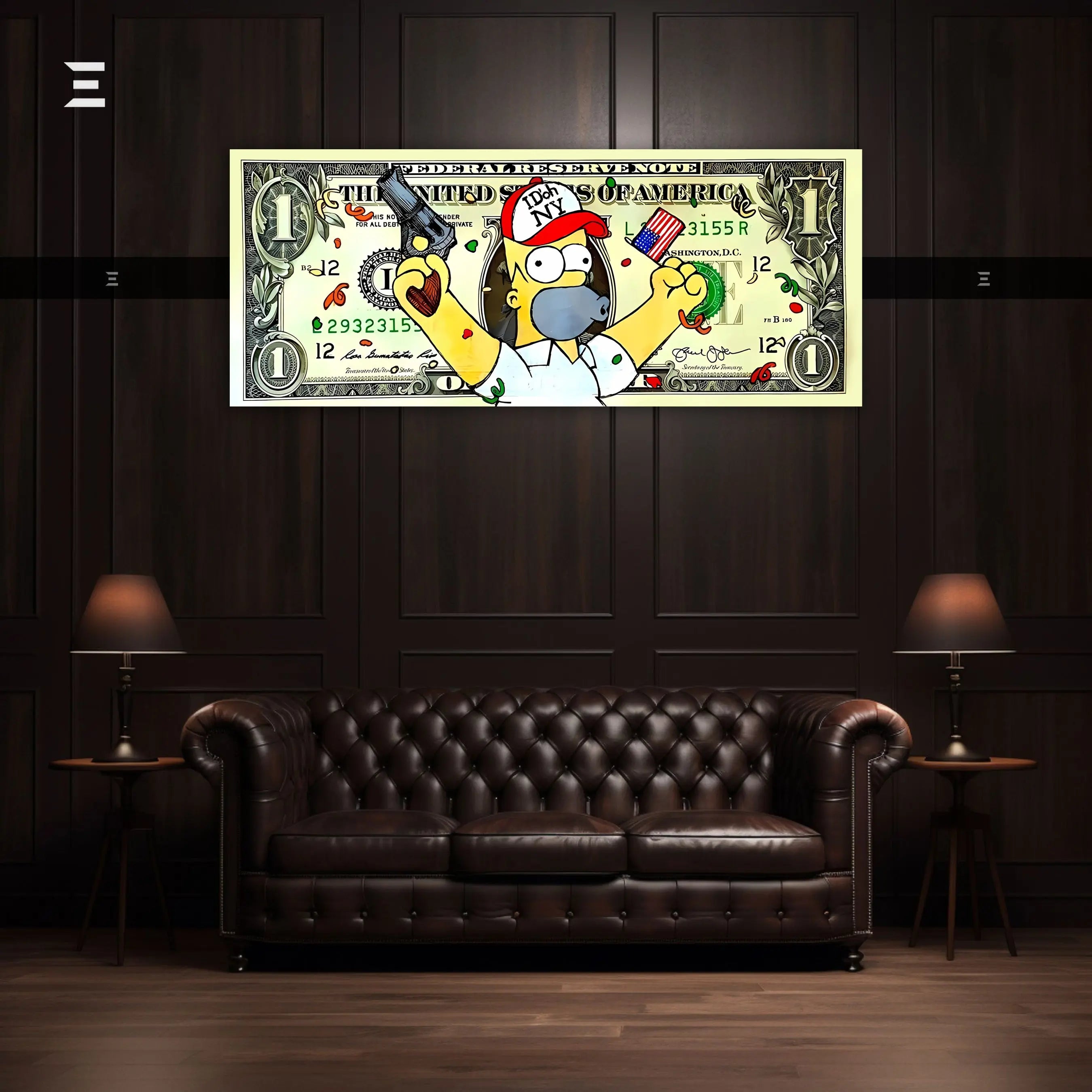 Ultra Wide Wall Art – Homer Money Dollar Art Edition | IBRELIA™ IBRELIA