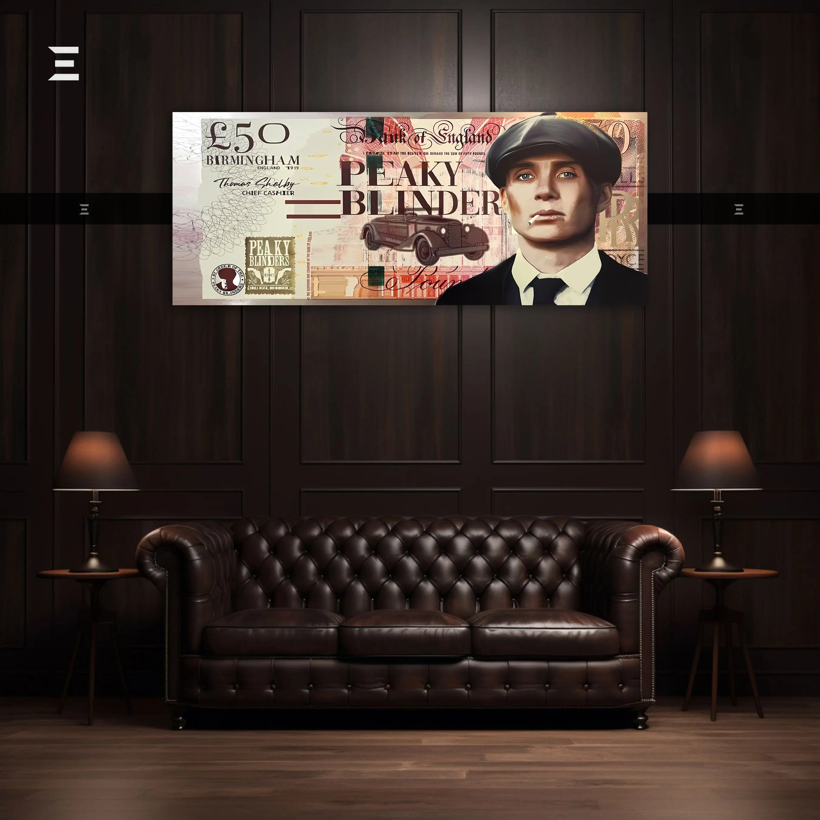 Ultra Wide Wall Art – Peaky Blinders £50 Vintage Note Edition | IBRELIA™ IBRELIA