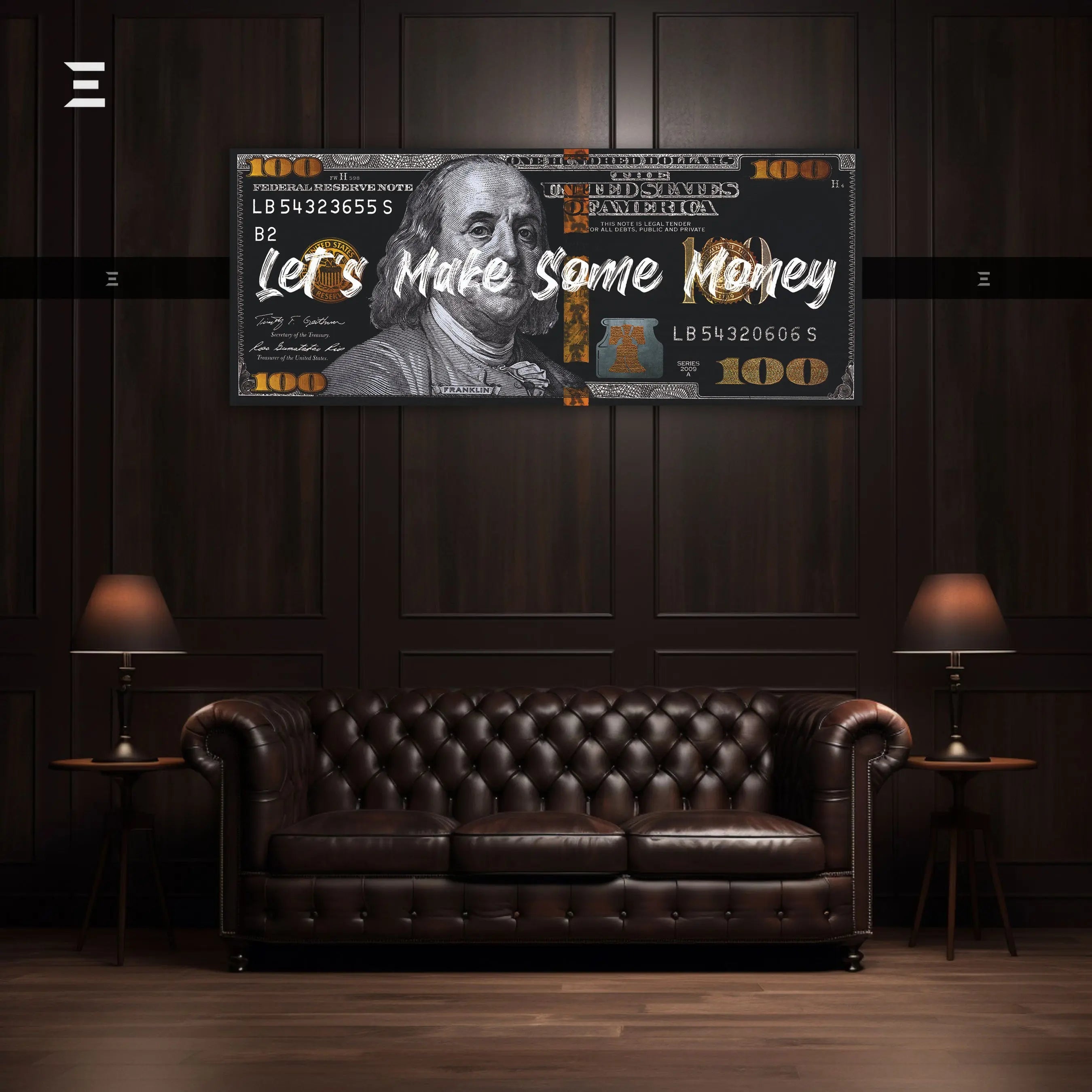 Ultra Wide Wall Art – “Let’s Make Some Money” Dollar Design | IBRELIA IBRELIA