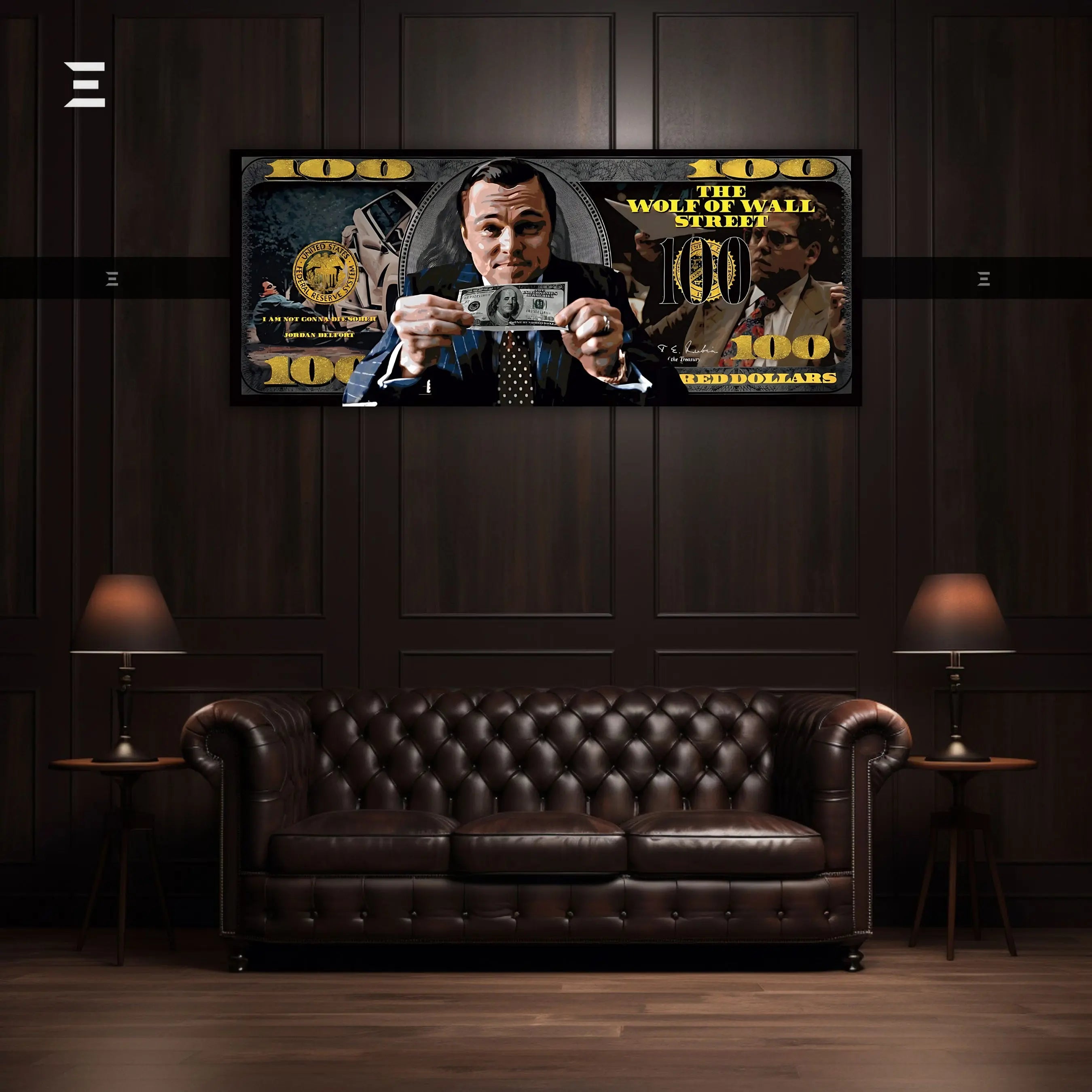 Ultra Wide Wall Art – The Wolf of Wall Street Dollar Edition | IBRELIA™ IBRELIA