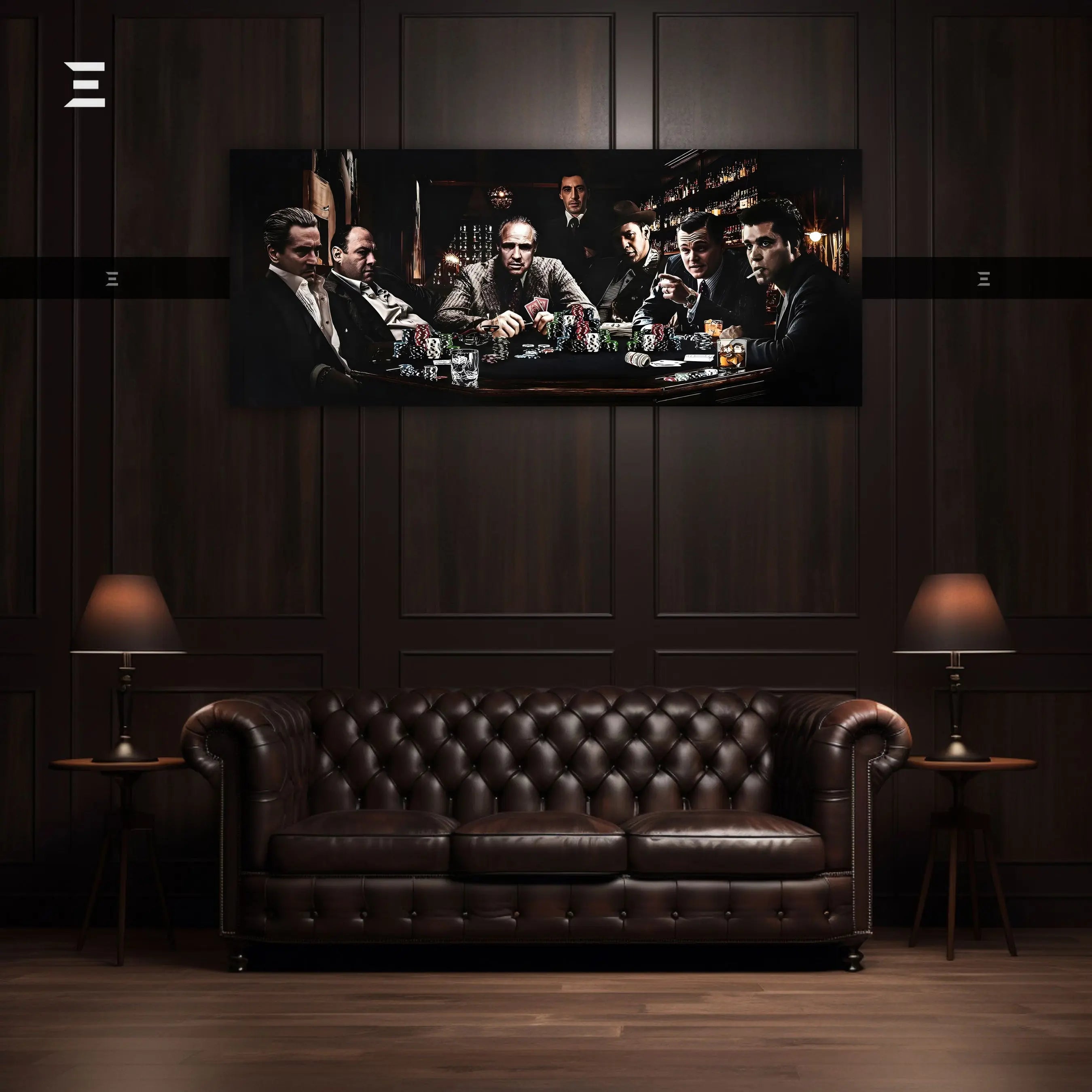Ultra Wide Wall Art – Mafia Legends Poker Table Edition | IBRELIA™ IBRELIA