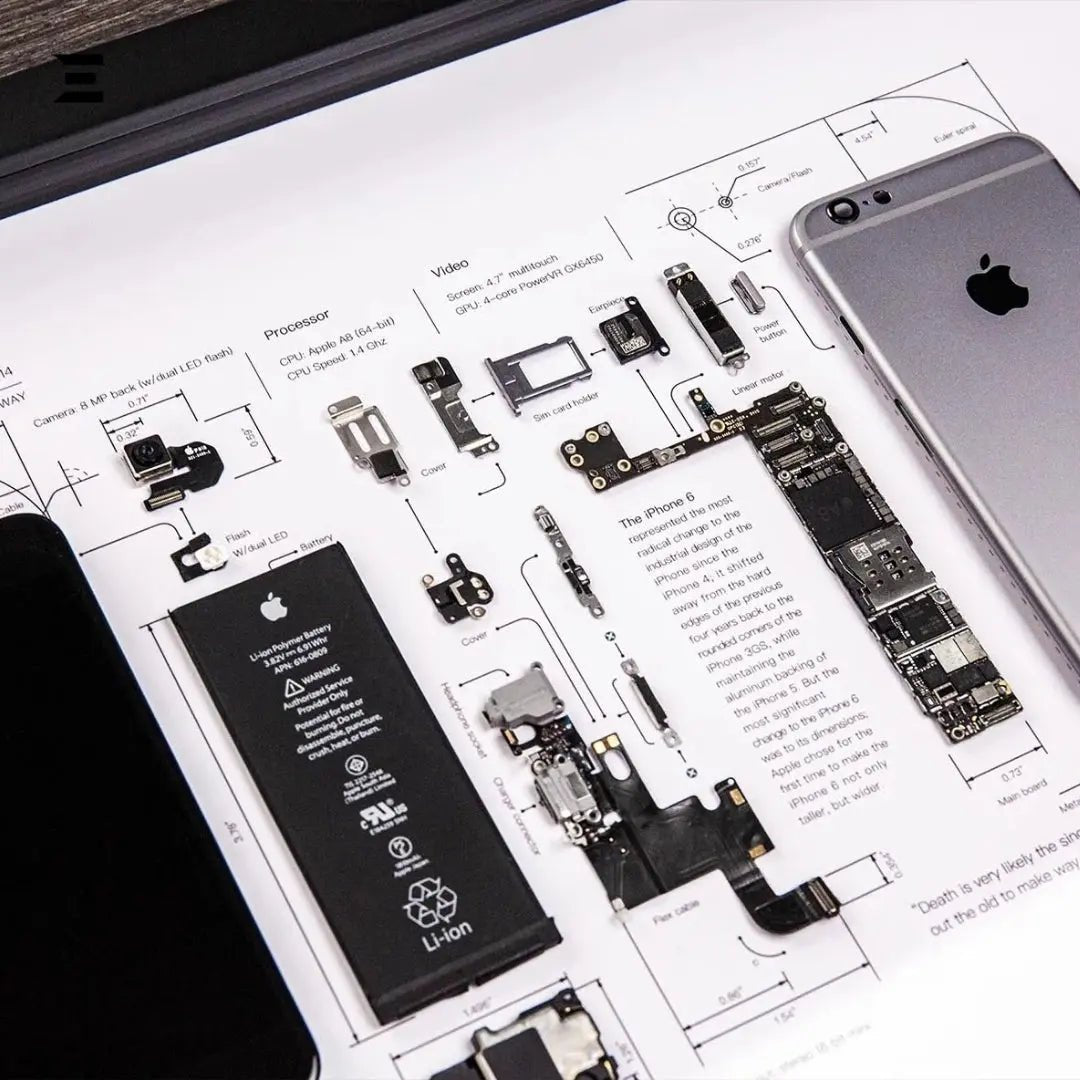iPhone 6 Tech Frame – Disassembled Phone Artwork in A3 (18×12) Premium Frame - IBRELIA