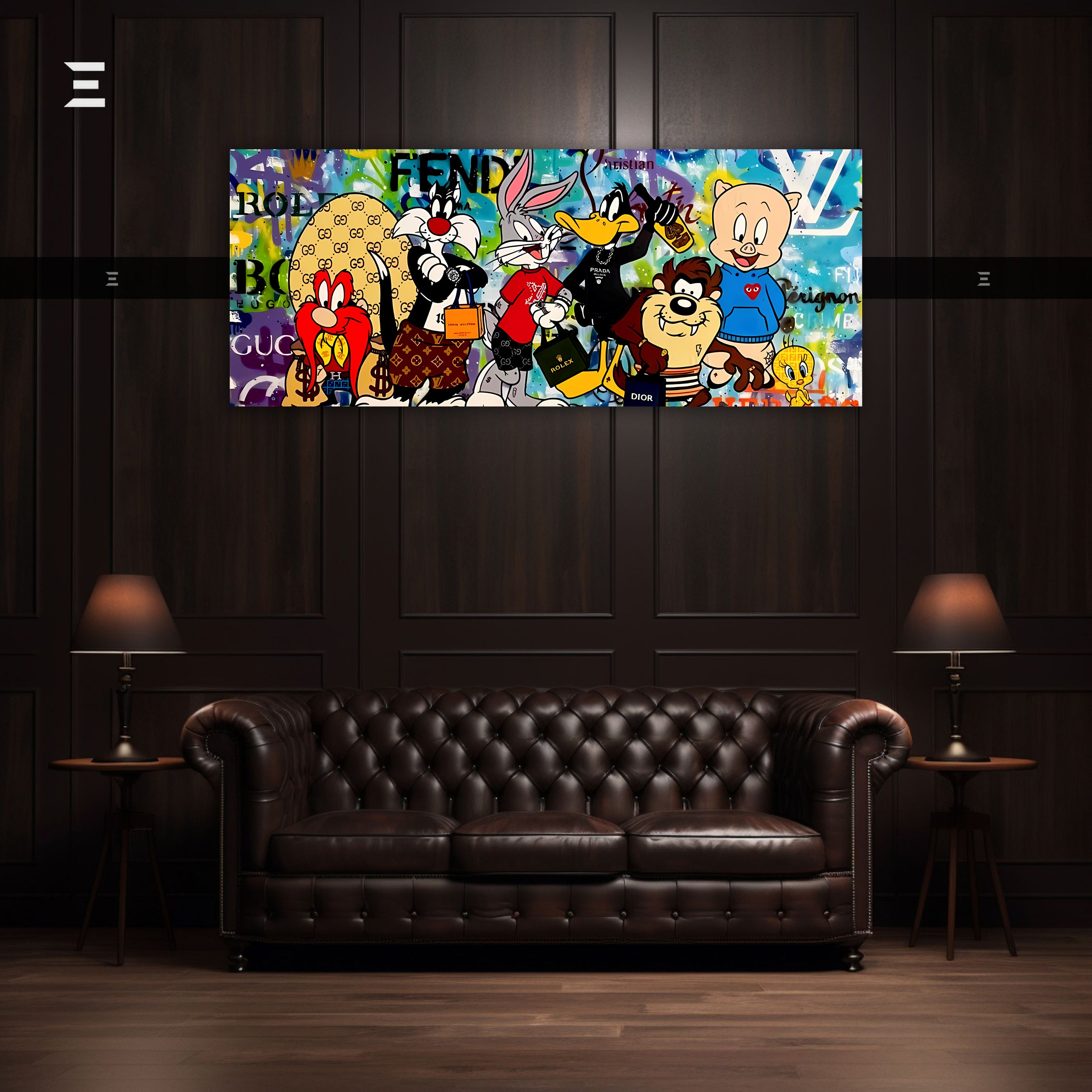 Ultra Wide Wall Art – Luxury Looney Tunes Fashion Edition | IBRELIA™