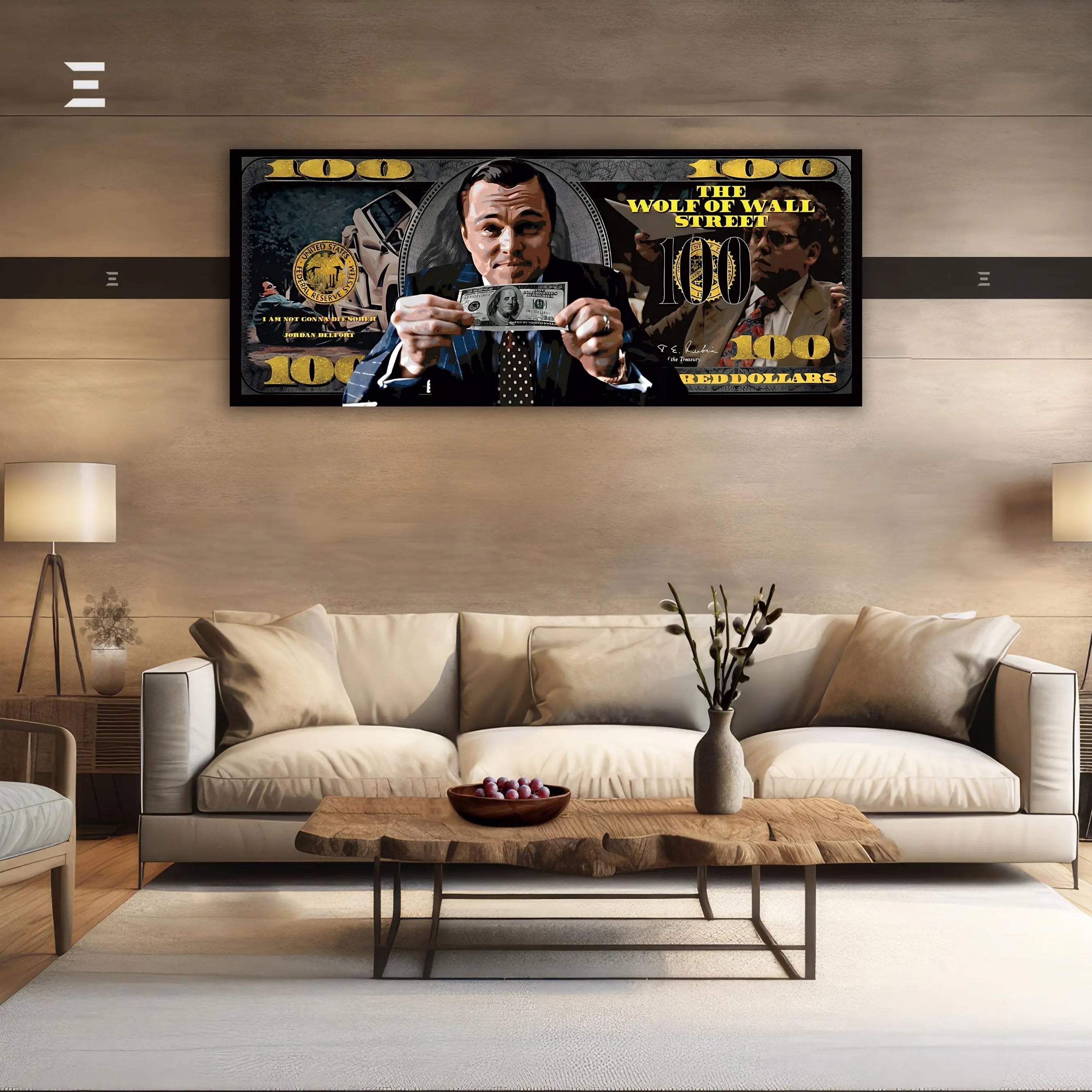Ultra Wide Wall Art – The Wolf of Wall Street Dollar Edition | IBRELIA™ IBRELIA
