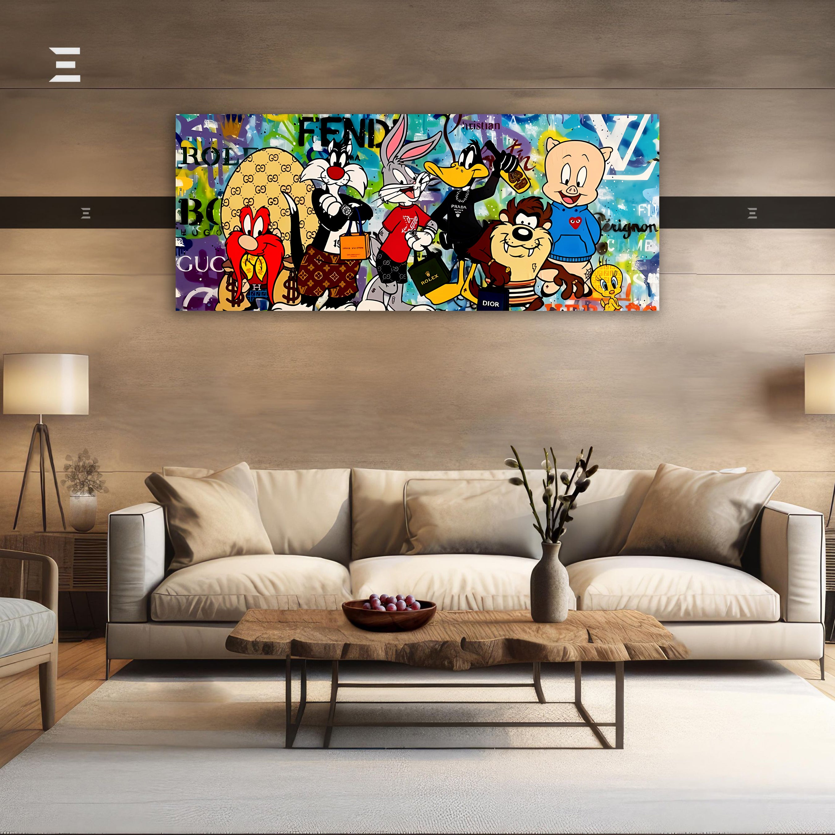 Ultra Wide Wall Art – Luxury Looney Tunes Fashion Edition | IBRELIA™