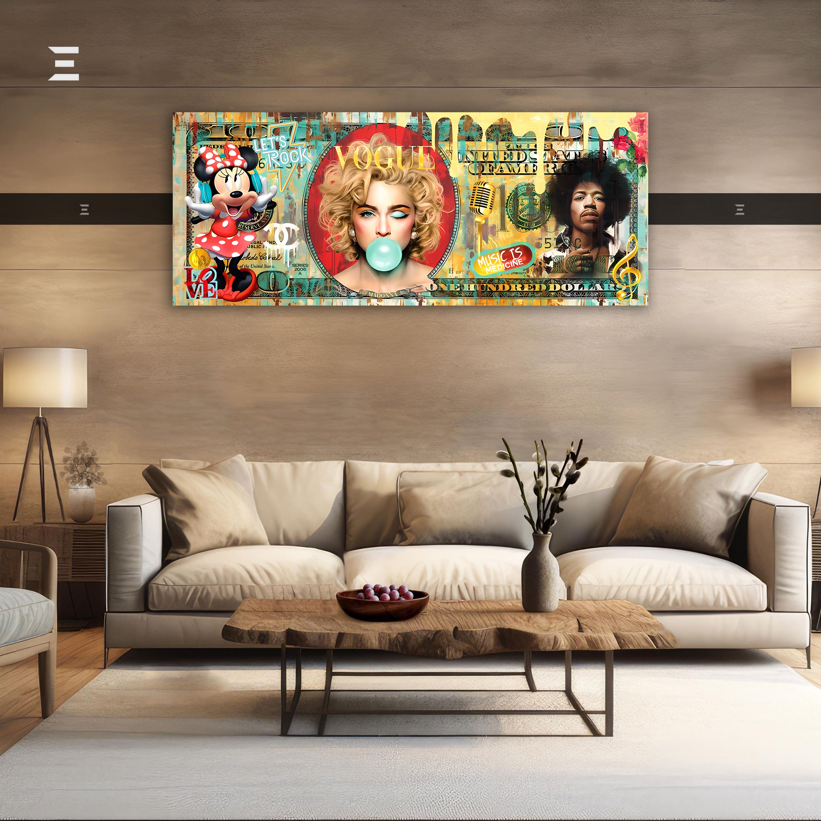 Ultra Wide Wall Art – Vogue Pop Culture Money Edition | IBRELIA™