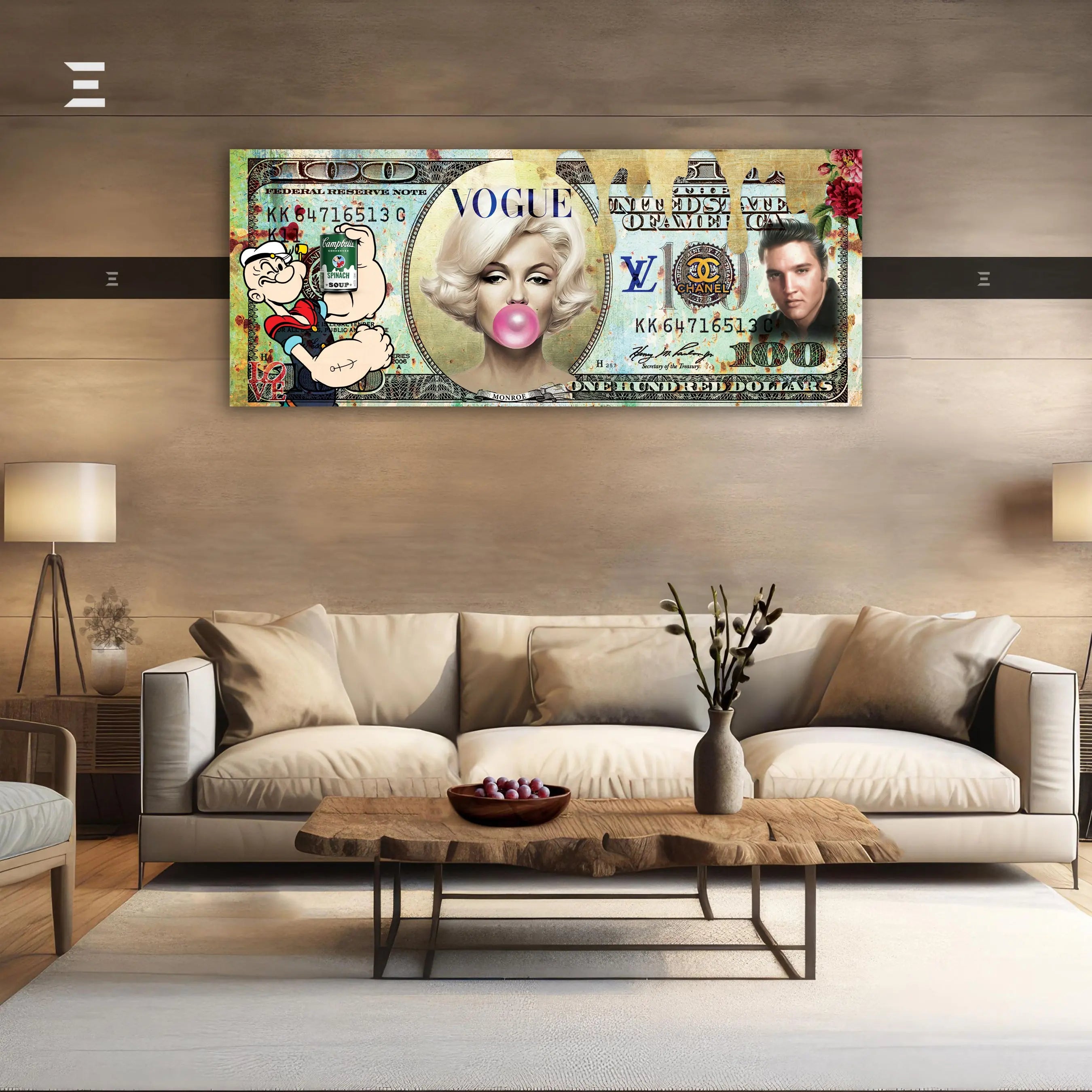 Ultra Wide Wall Art – Exclusive Pop Art Dollar Design | IBRELIA IBRELIA