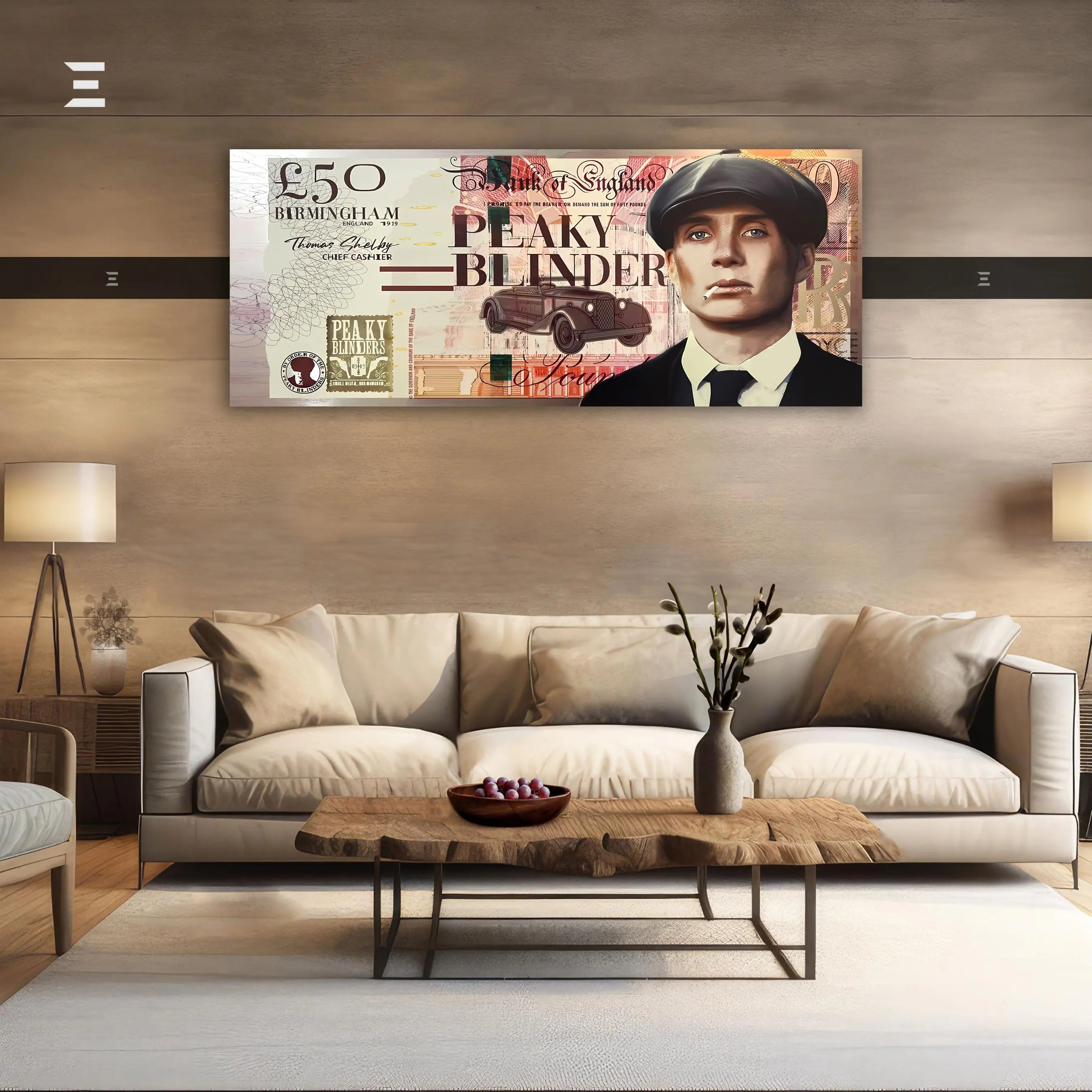 Ultra Wide Wall Art – Peaky Blinders £50 Vintage Note Edition | IBRELIA™ IBRELIA