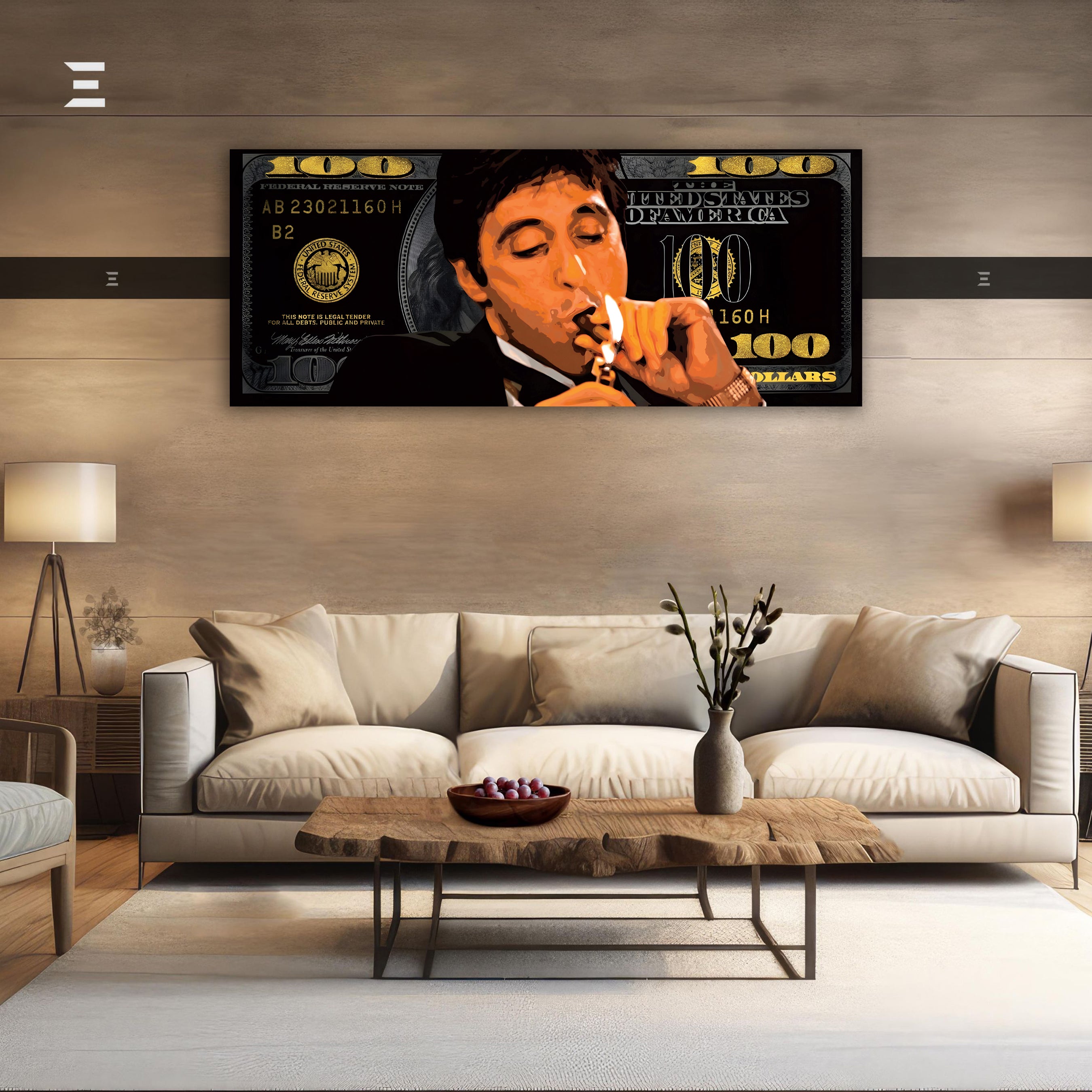 Ultra Wide Wall Art – Scarface Money Flame Edition | IBRELIA™