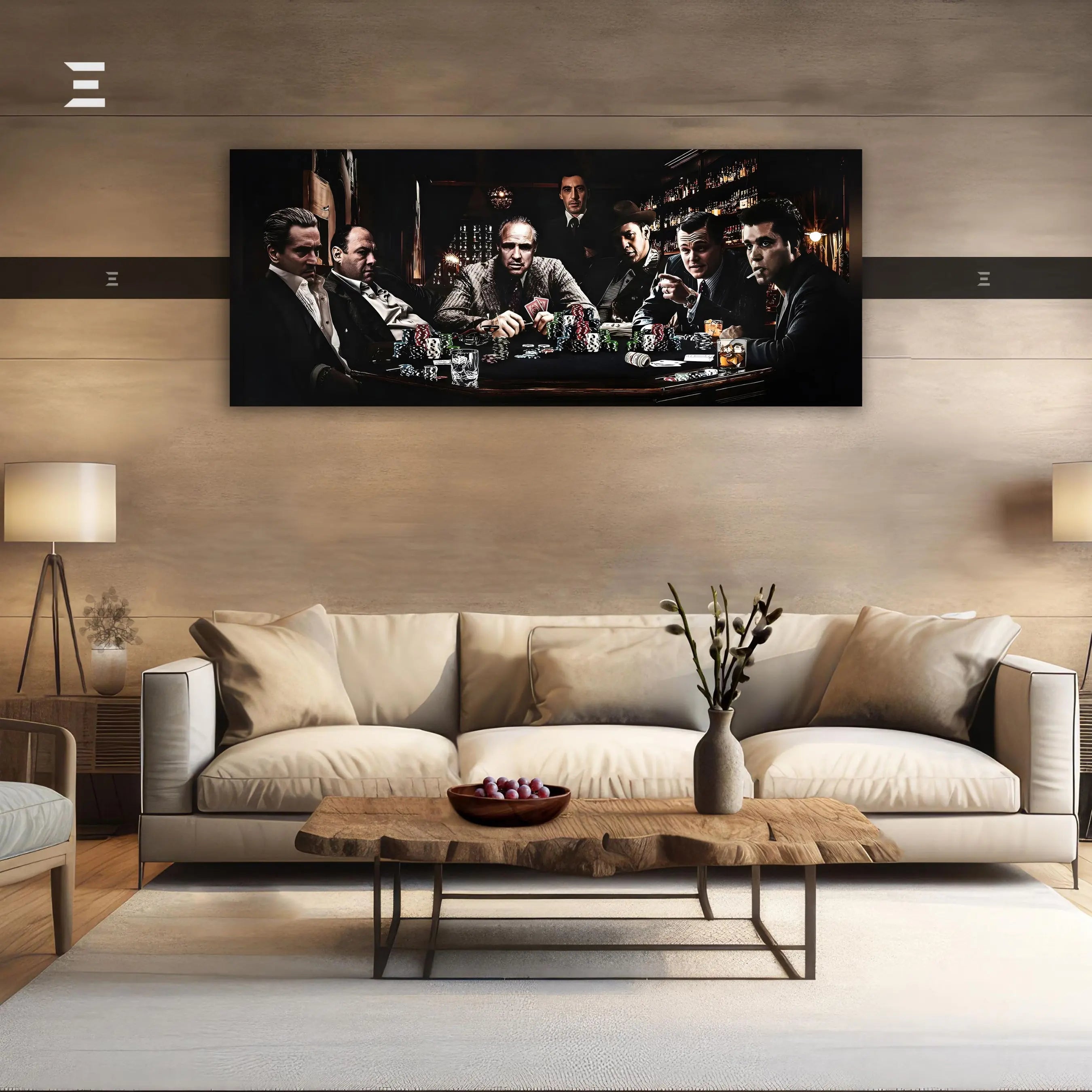 Ultra Wide Wall Art – Mafia Legends Poker Table Edition | IBRELIA™ IBRELIA
