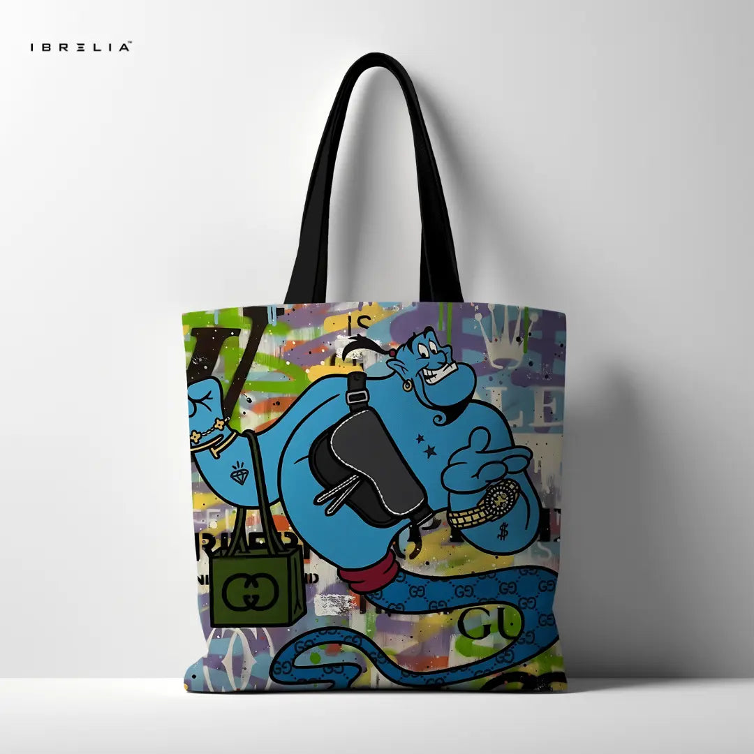 IBRELIA™ Urban Genie Tote Bag – Premium Street Art Graphic Tote IBRELIA
