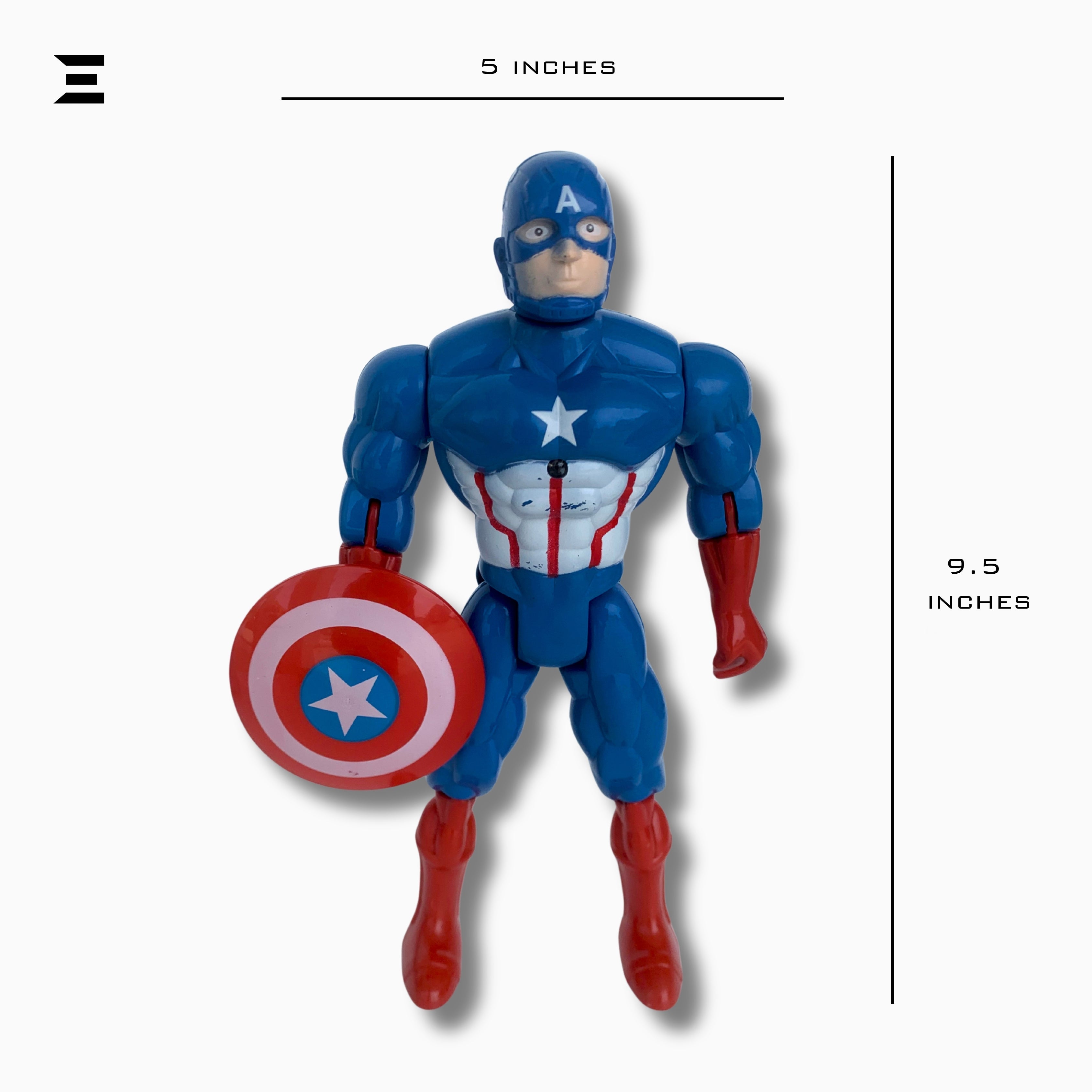 Captain America Action Figure Toy 9.5 Inch with Shield | Superhero Collectible | Avengers Style Series | IBRELIA™ IBRELIA