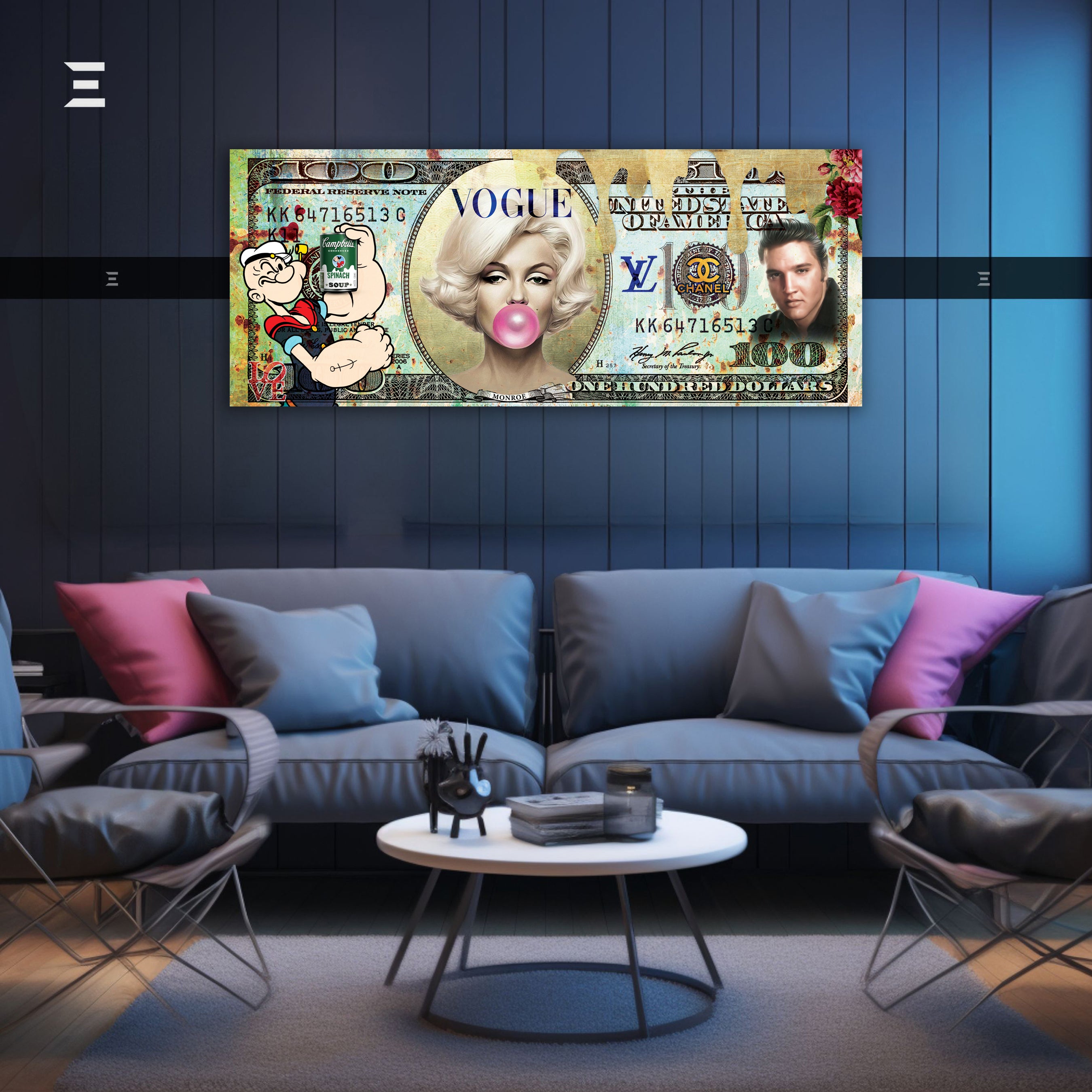 Ultra Wide Wall Art – Exclusive Pop Art Dollar Design | IBRELIA