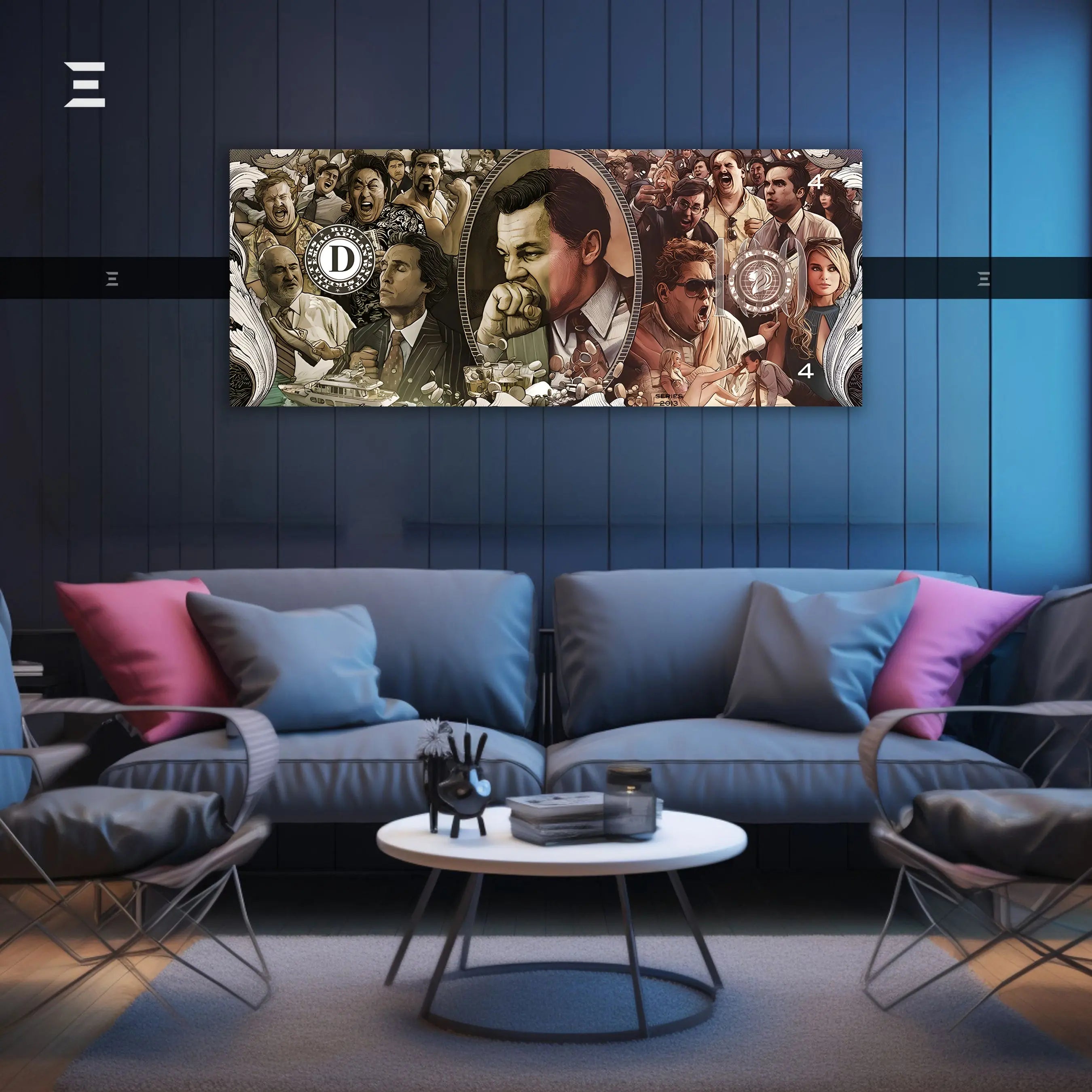 Ultra Wide Wall Art – Wall Street Chaos Illustrated Edition | IBRELIA™ IBRELIA