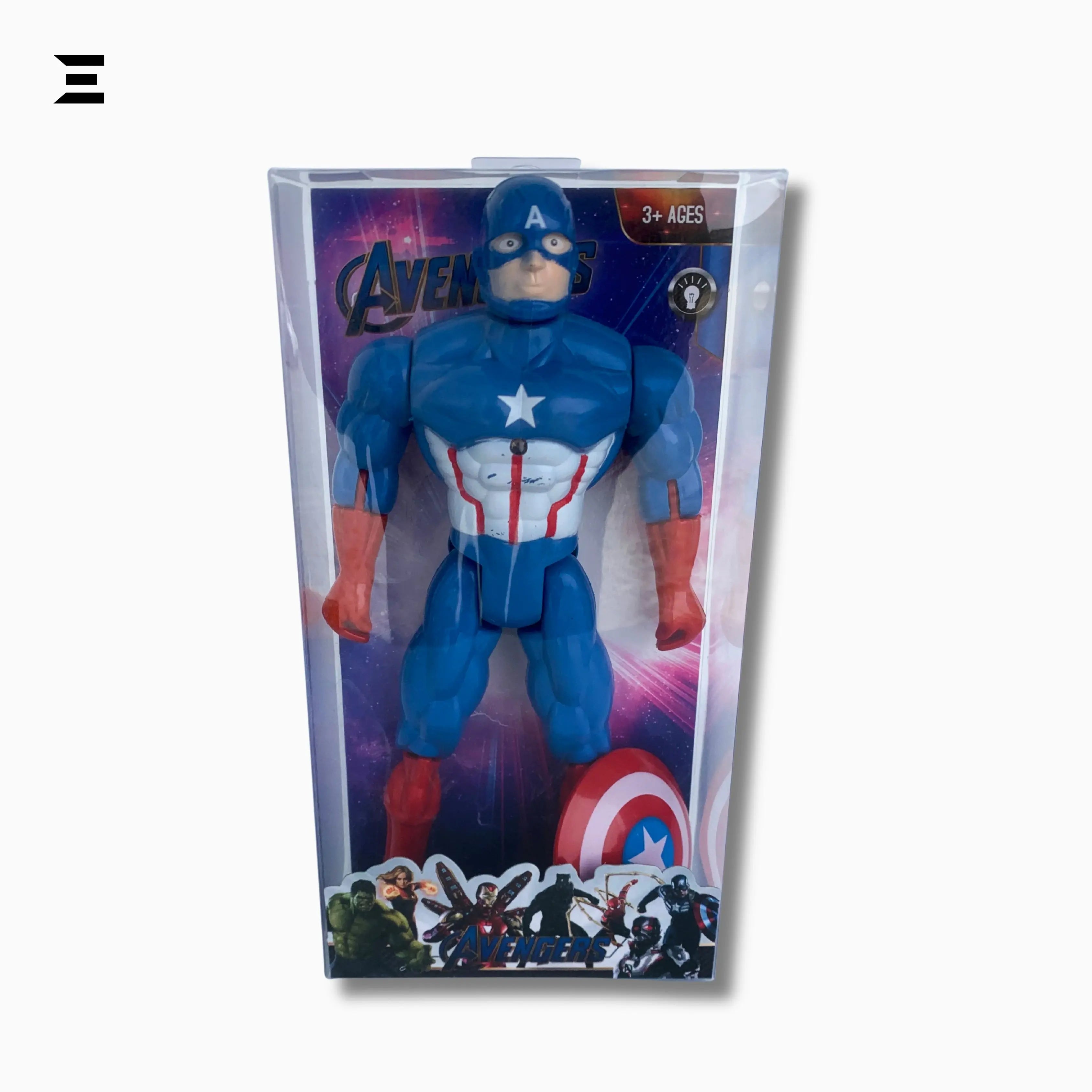 Captain America Action Figure Toy 9.5 Inch with Shield | Superhero Collectible | Avengers Style Series | IBRELIA™ IBRELIA