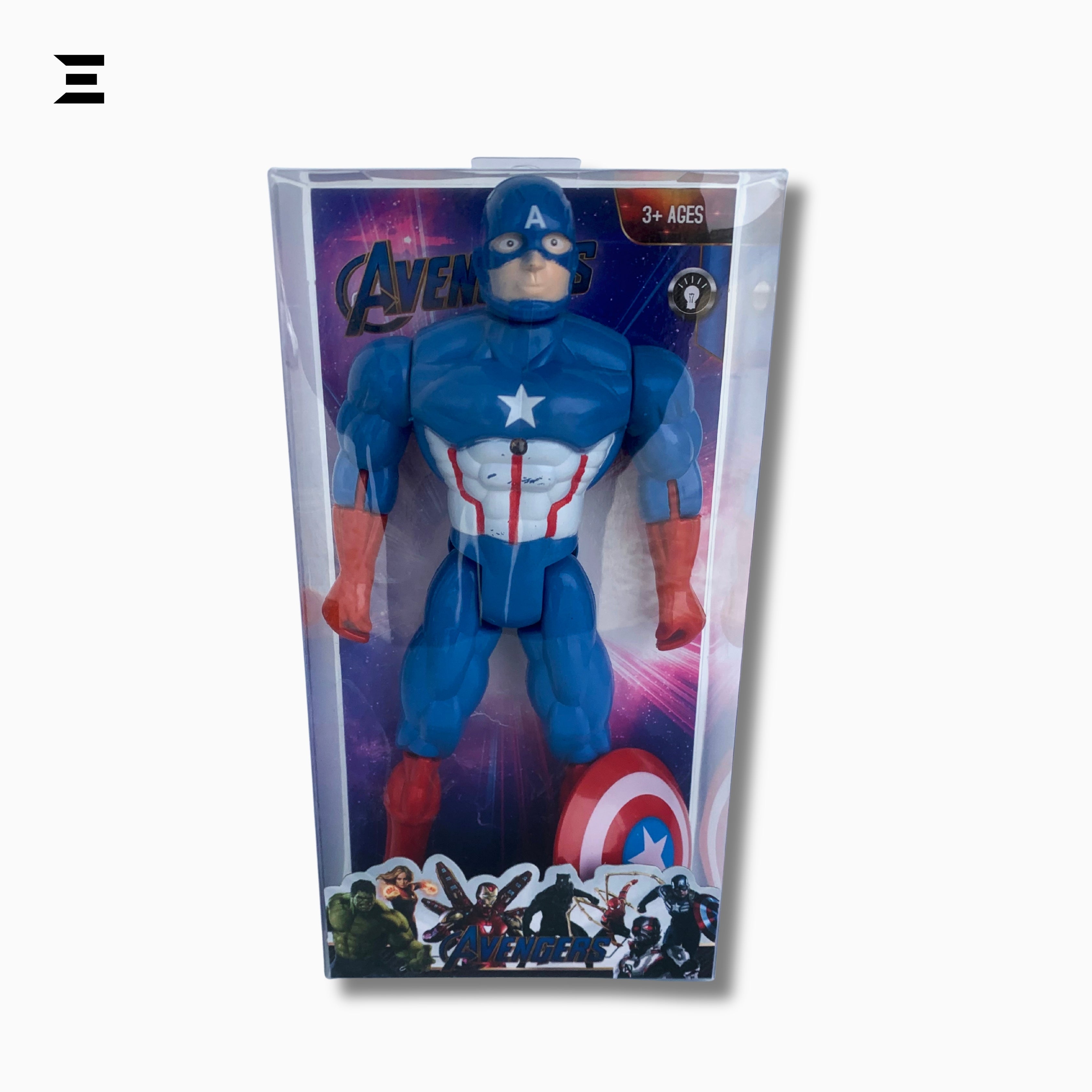 Captain America Action Figure Toy 9.5 Inch with Shield | Superhero Collectible | Avengers Style Series | IBRELIA™ IBRELIA