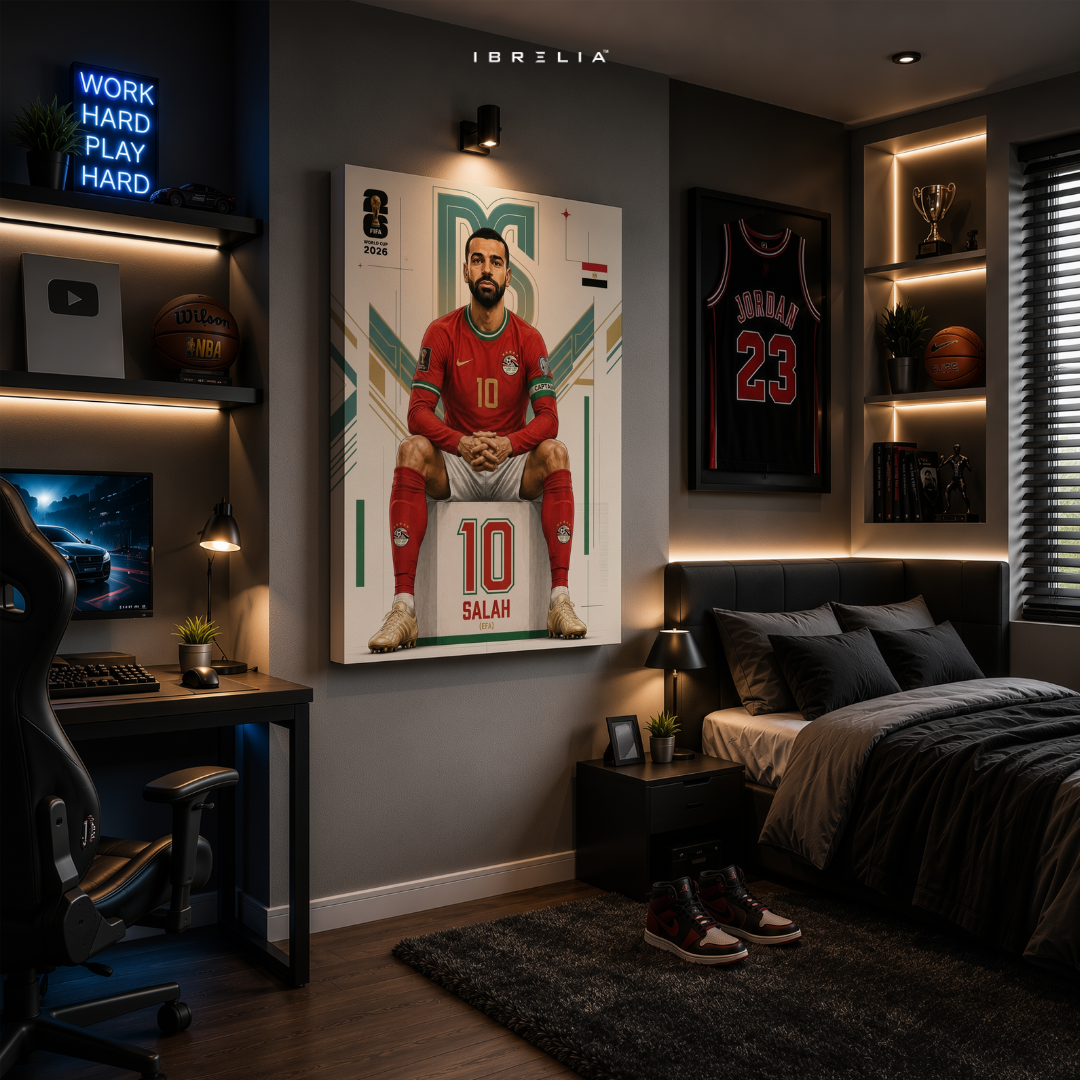 Mohamed Salah FIFA World Cup 2026 Wall Art – Egypt Football Legend | IBRELIA™
