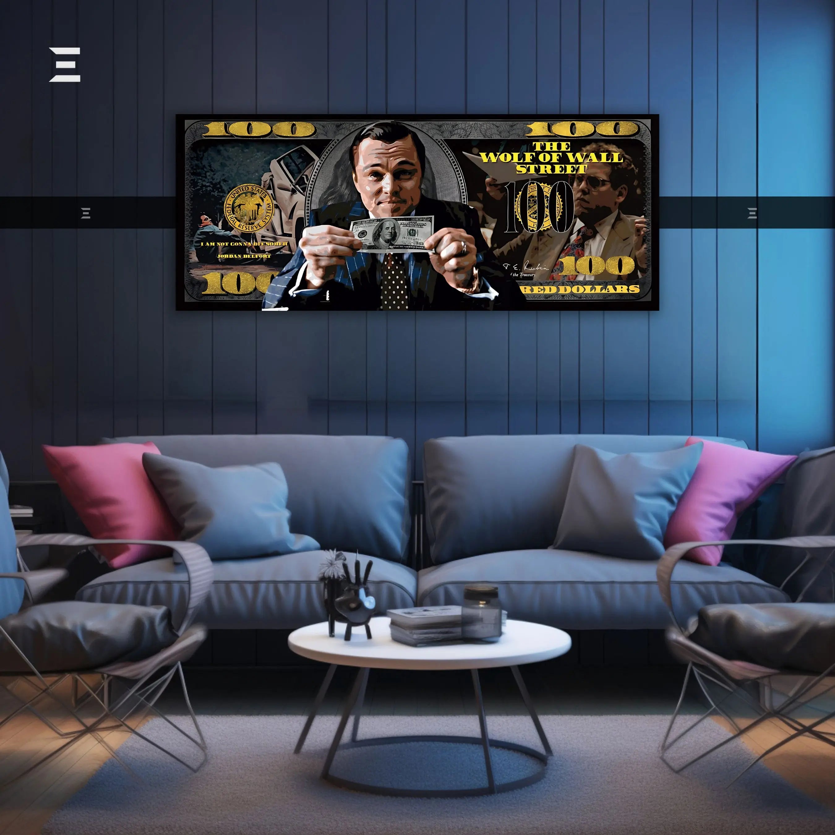 Ultra Wide Wall Art – The Wolf of Wall Street Dollar Edition | IBRELIA™ IBRELIA
