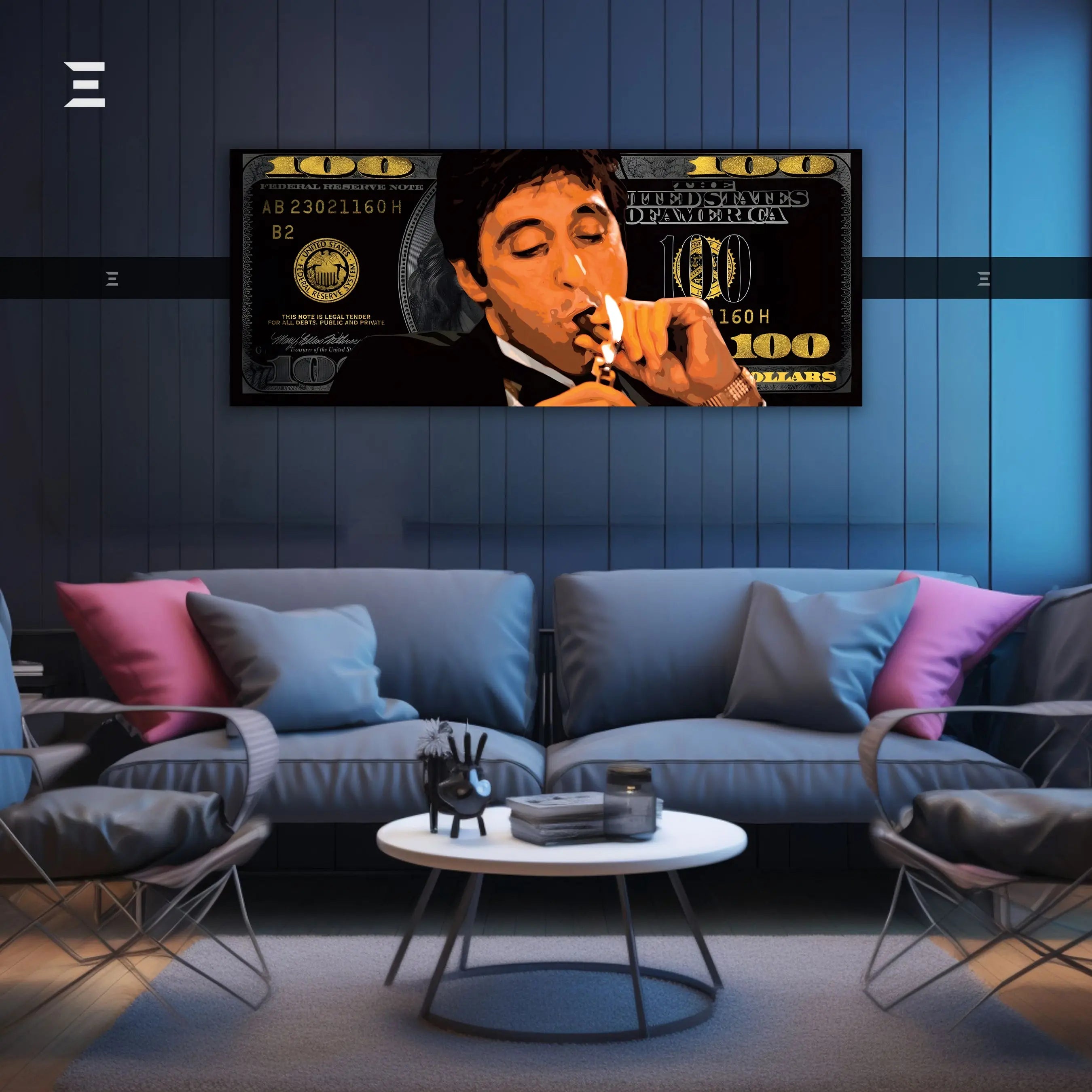 Ultra Wide Wall Art – Scarface Money Flame Edition | IBRELIA™ IBRELIA
