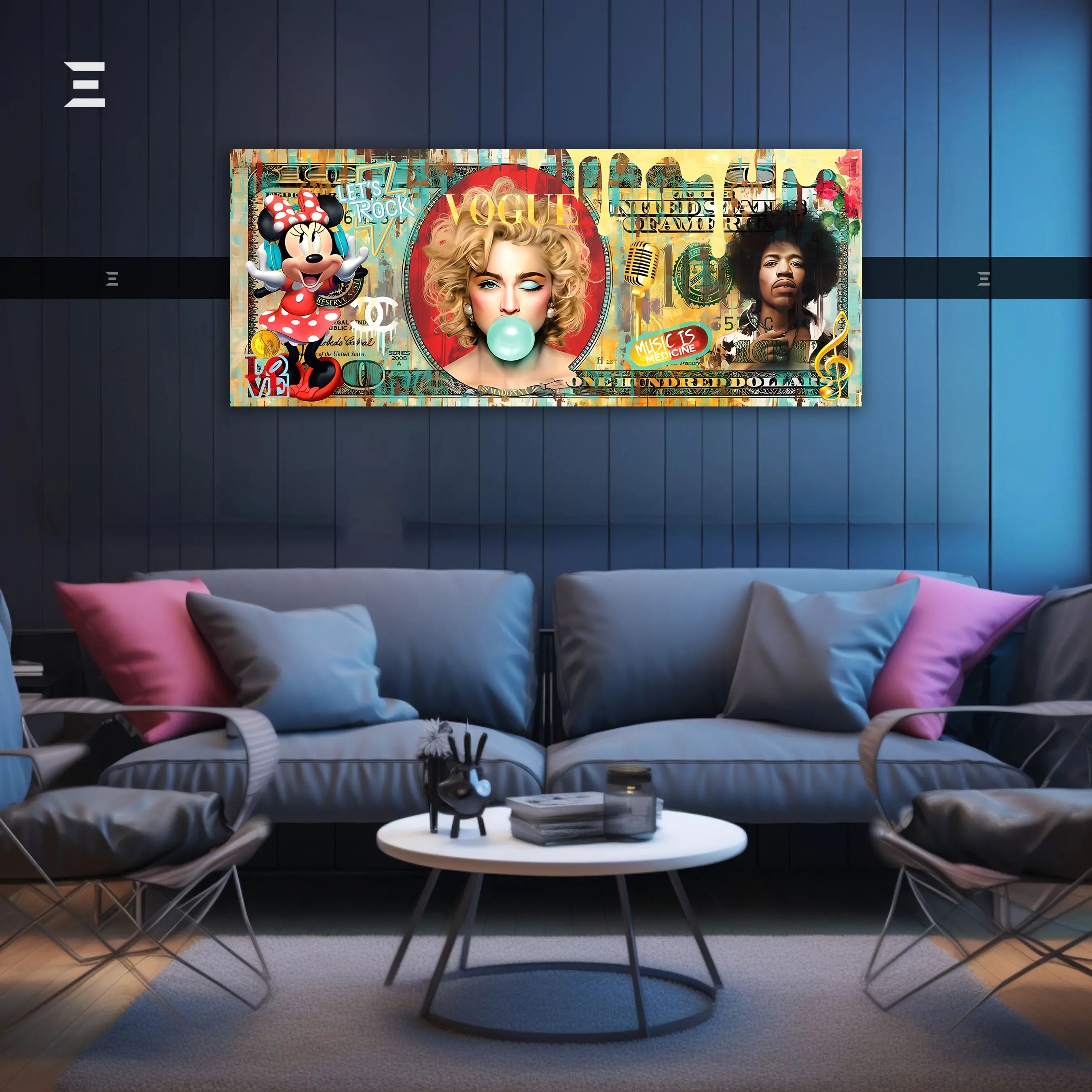 Ultra Wide Wall Art – Vogue Pop Culture Money Edition | IBRELIA™ IBRELIA